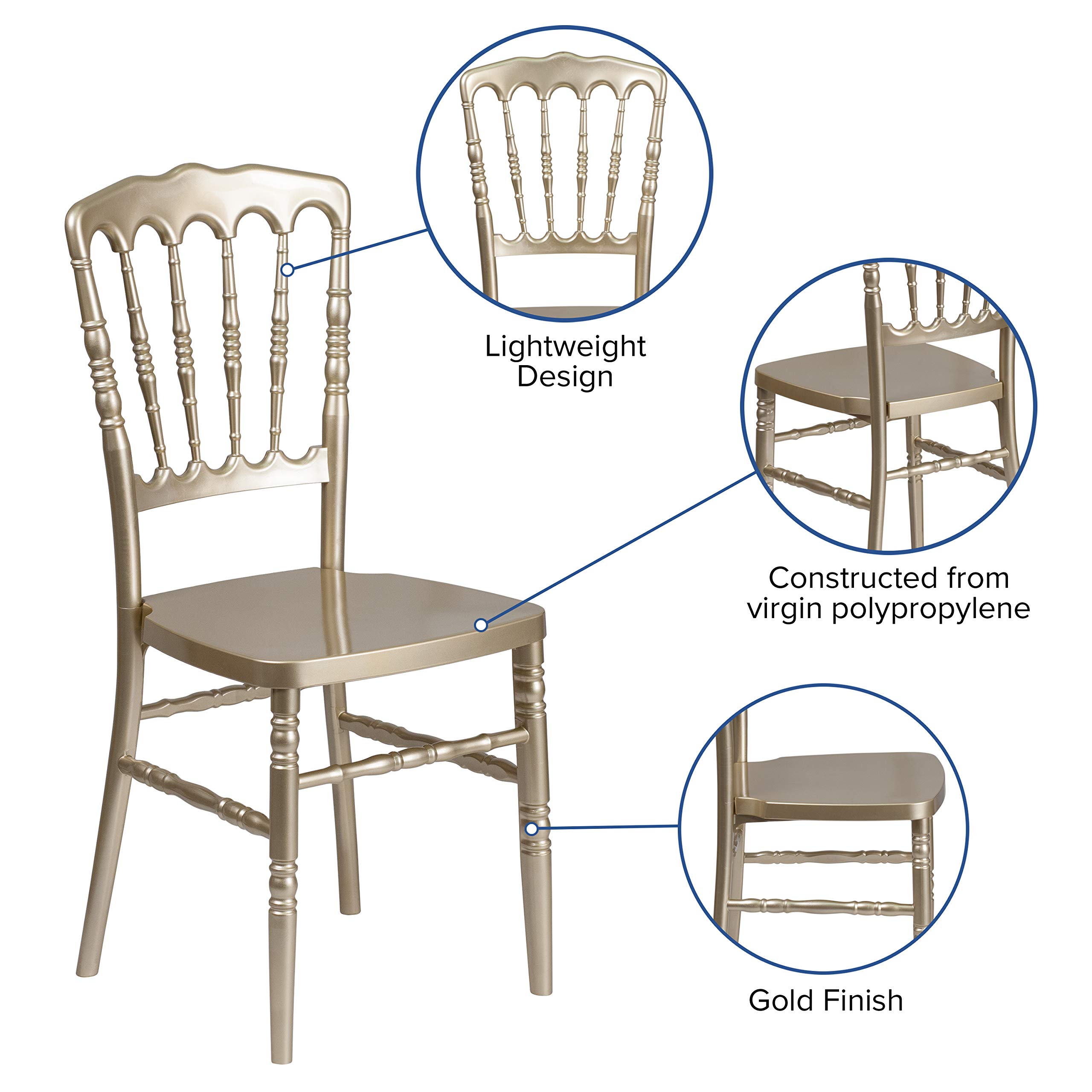 Resin Stacking Napoleon Chair-Gold