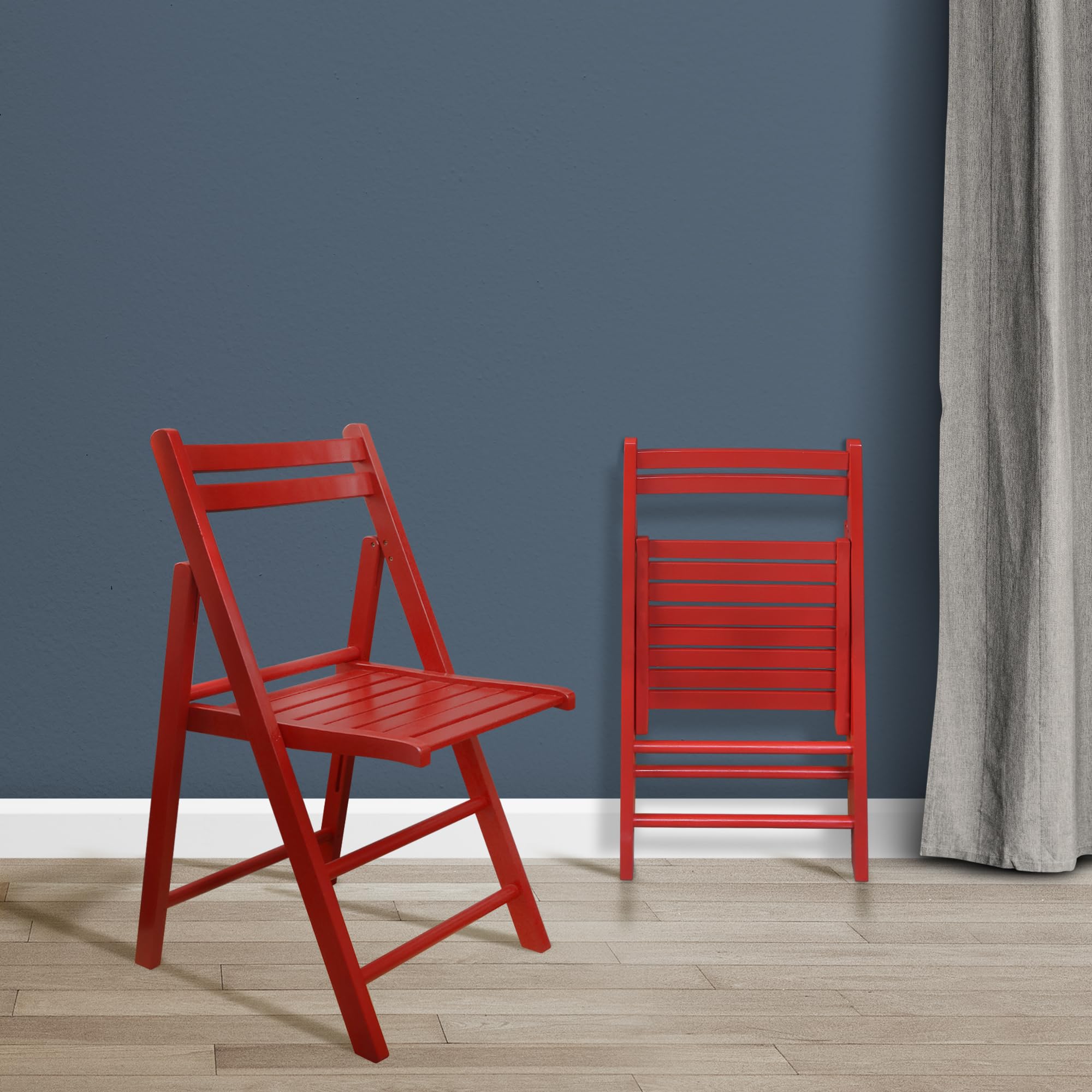 Red Wooden Folding Chair