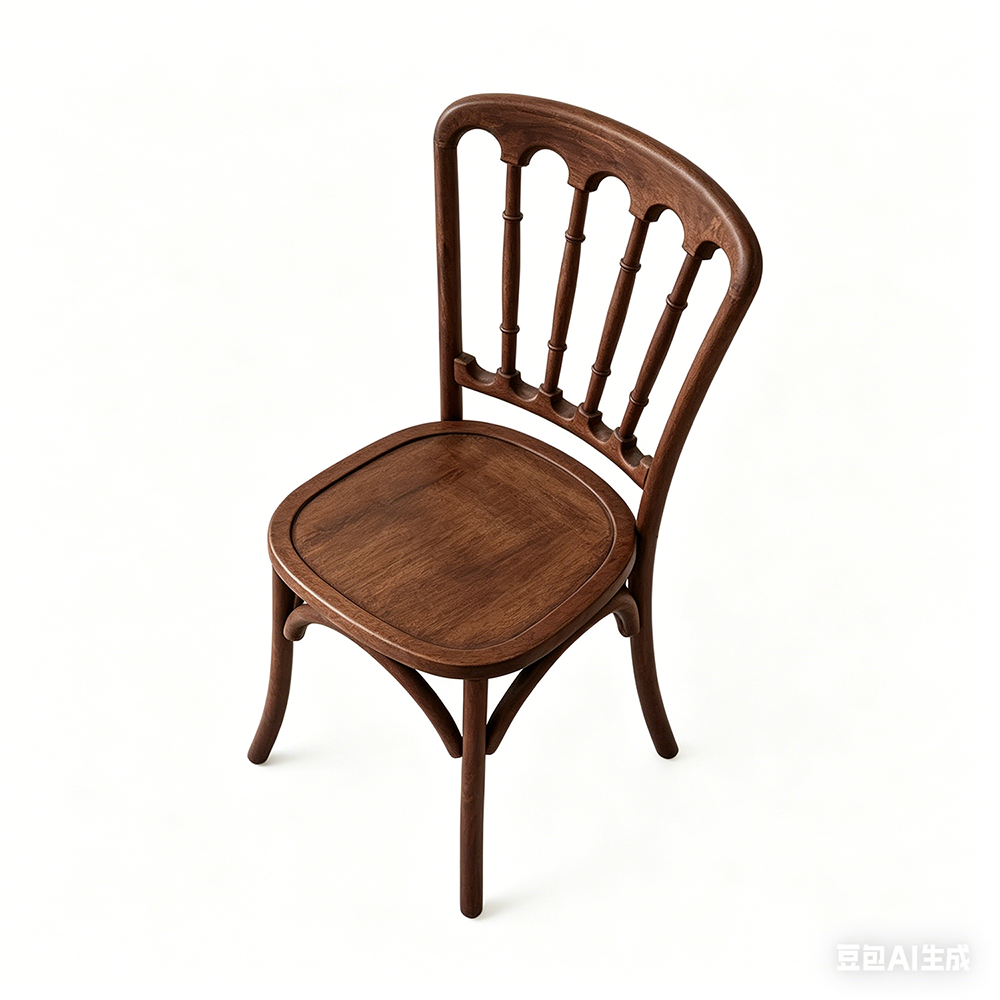 Wood Napoleon Wedding  Chair-Walnut