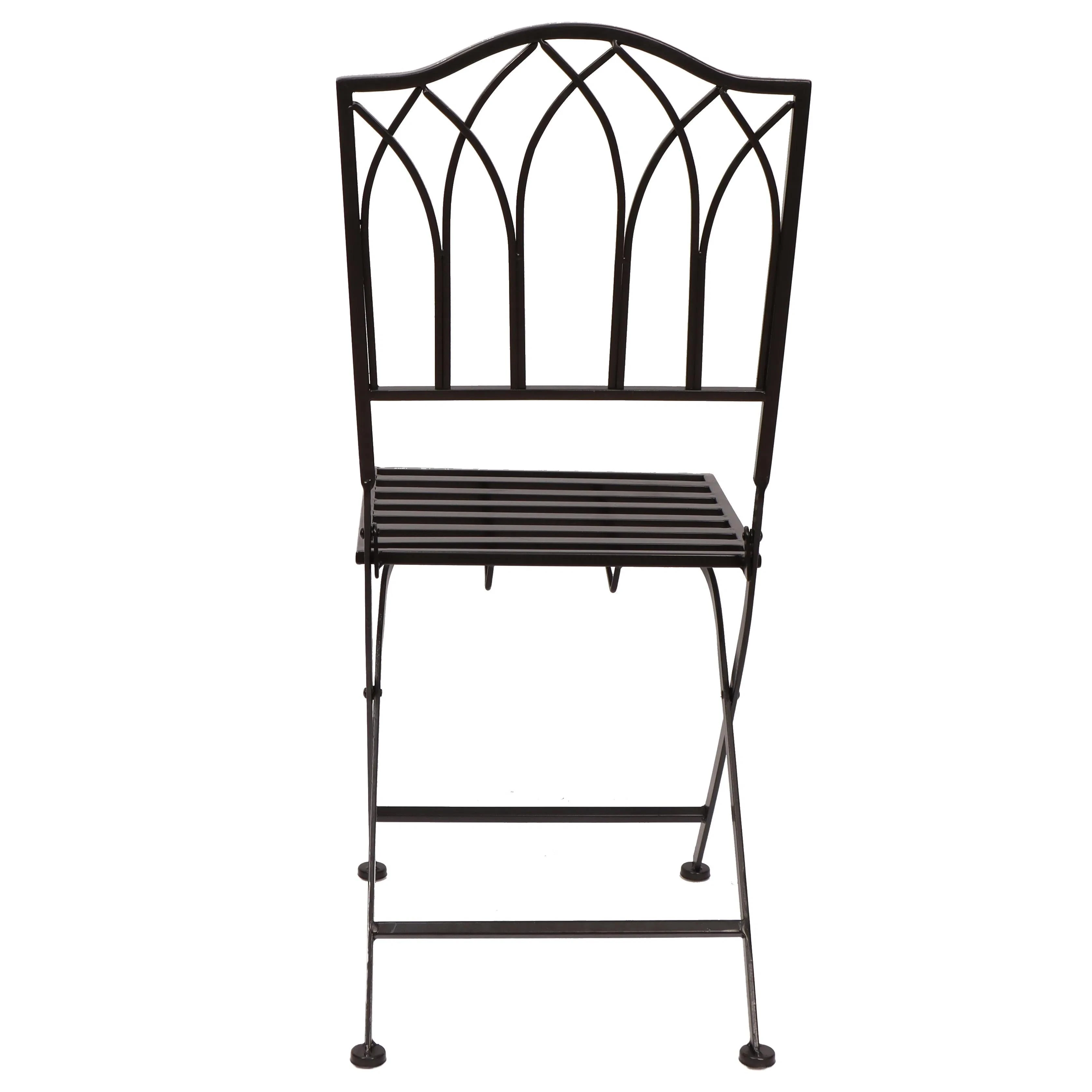 Sedia pieghevole da giardino in metallo bistrot francese nero