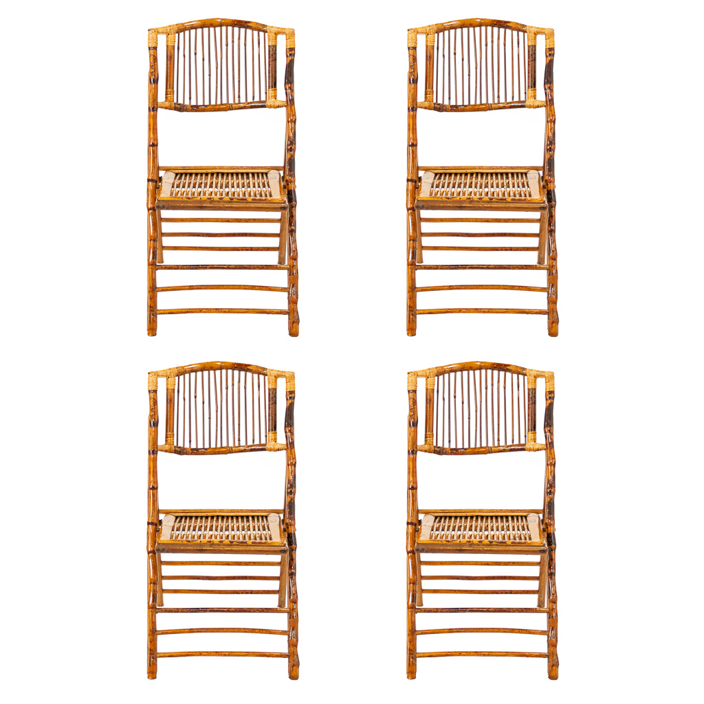 Bamboo Folding Chairs-Brown