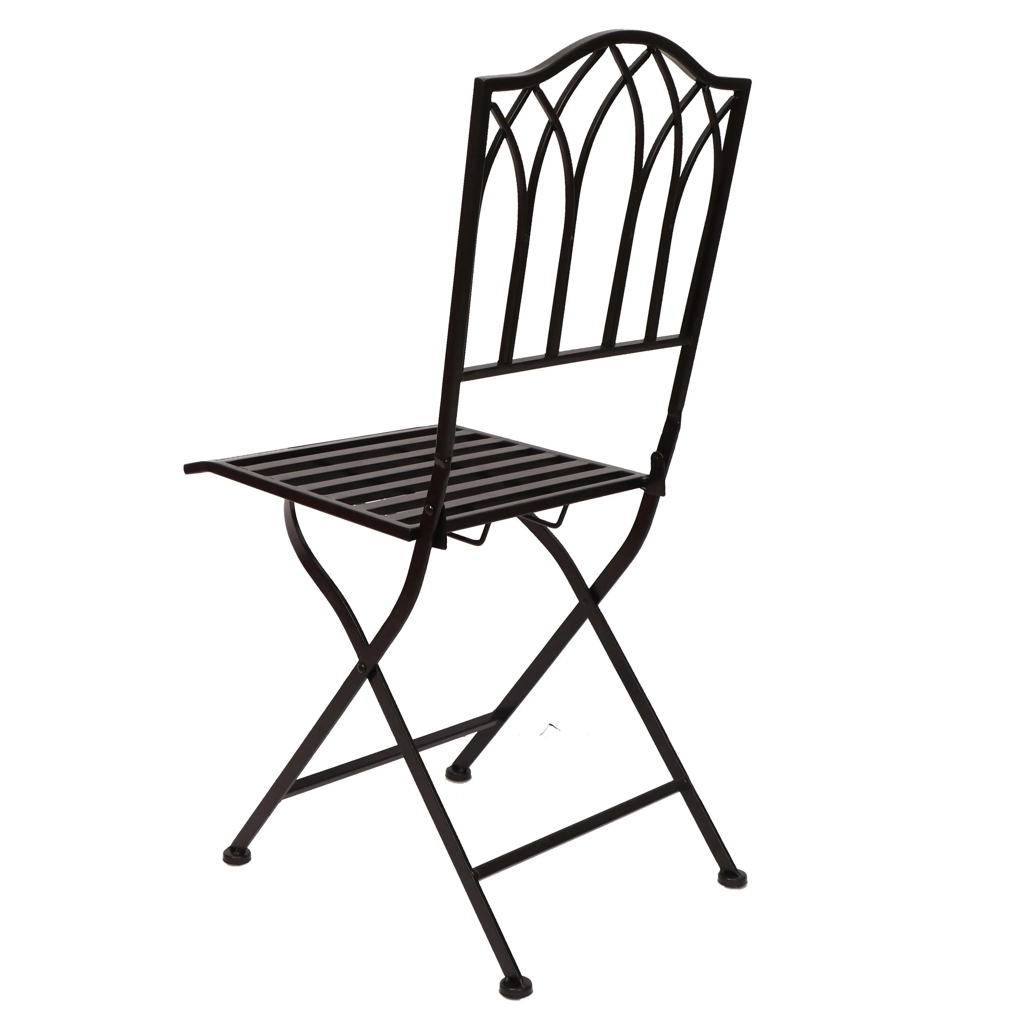 Sedia pieghevole da giardino in metallo bistrot francese nero