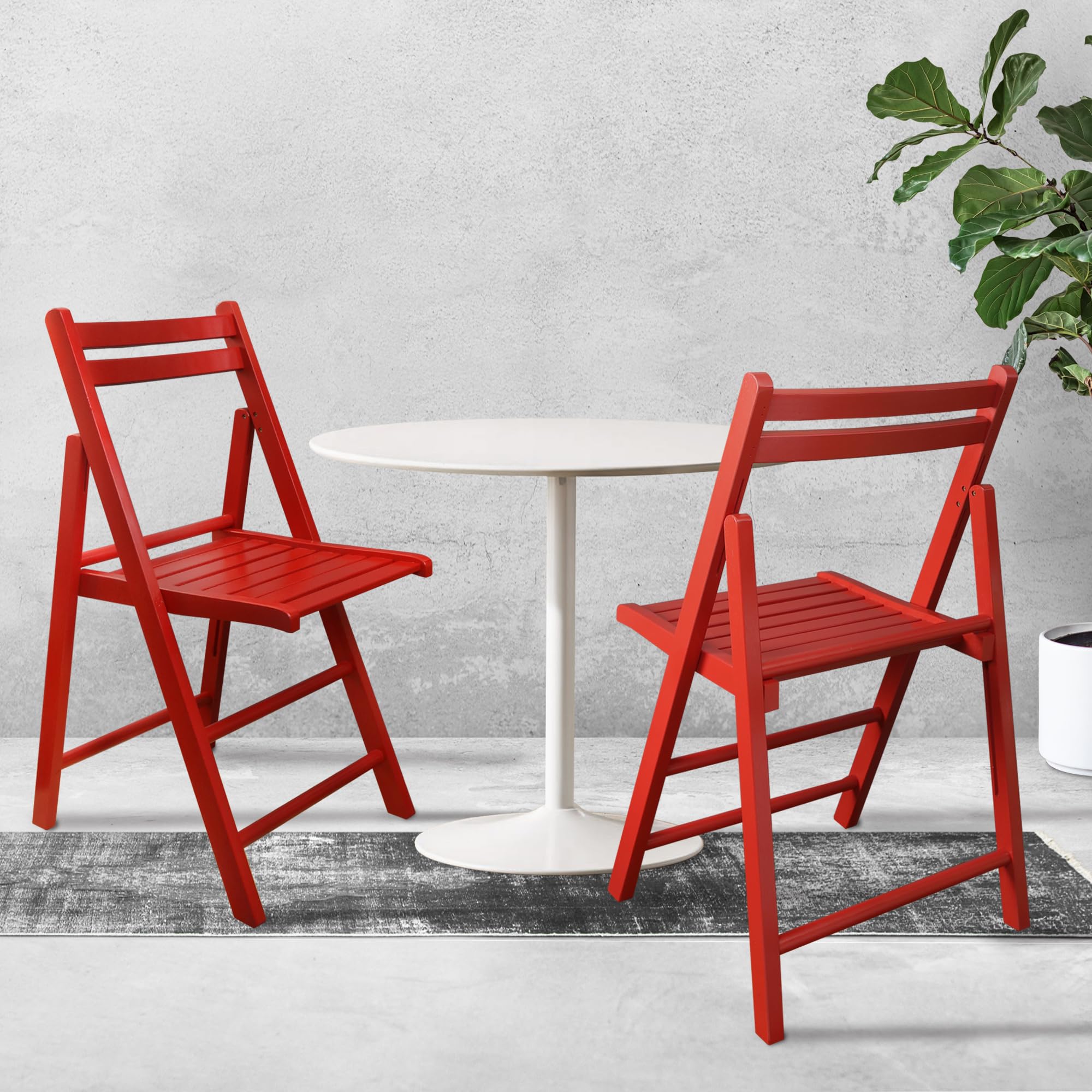 Red Wooden Folding Chair