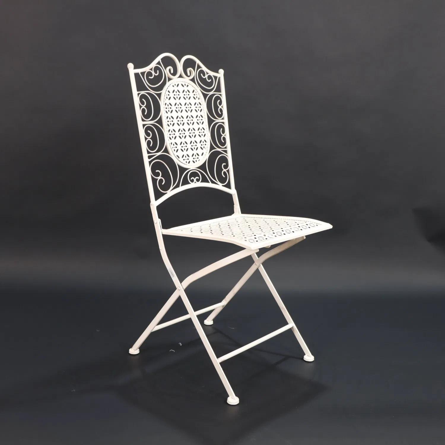 Vintage Metal Folding Chair with Square Seat