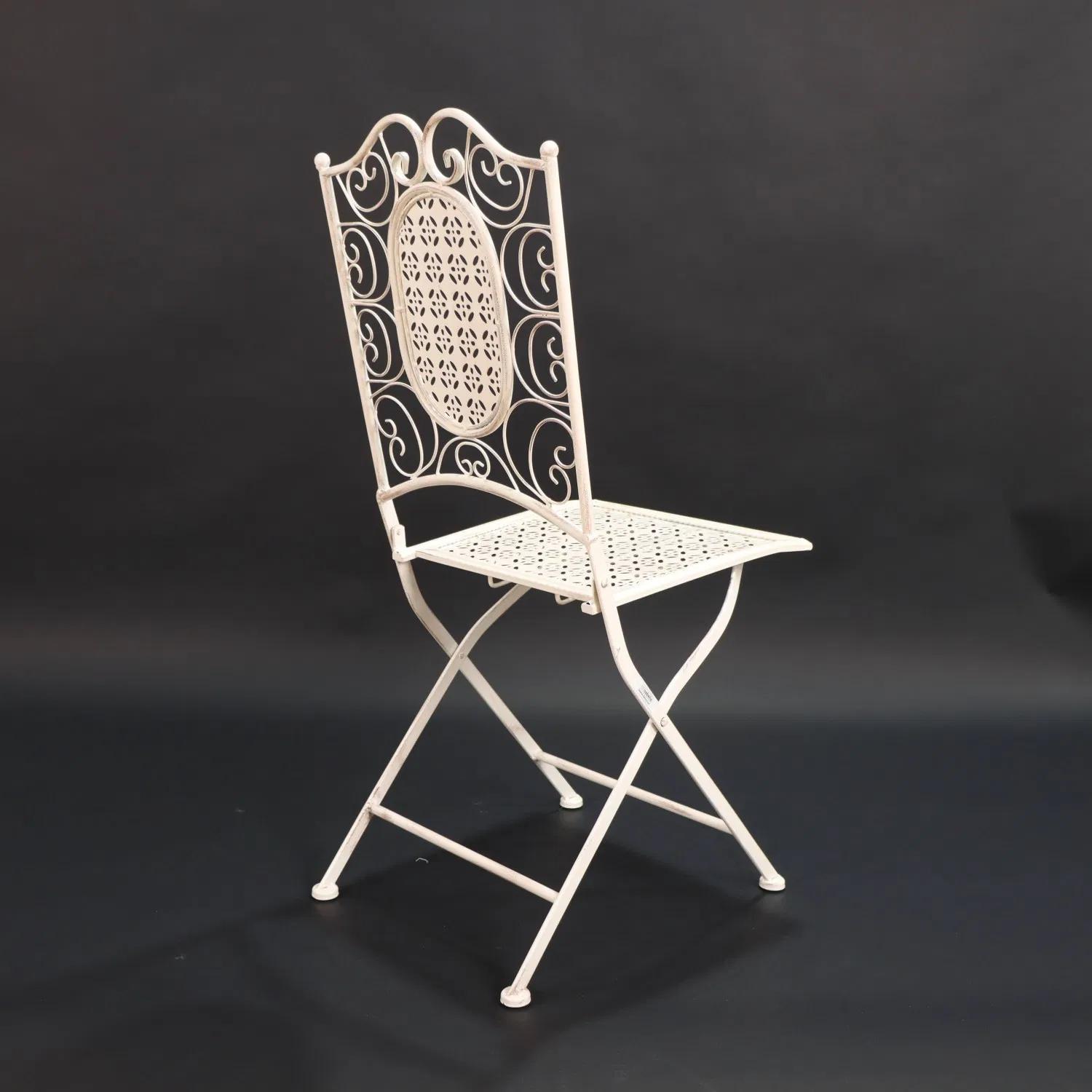 Vintage Metal Folding Chair with Square Seat