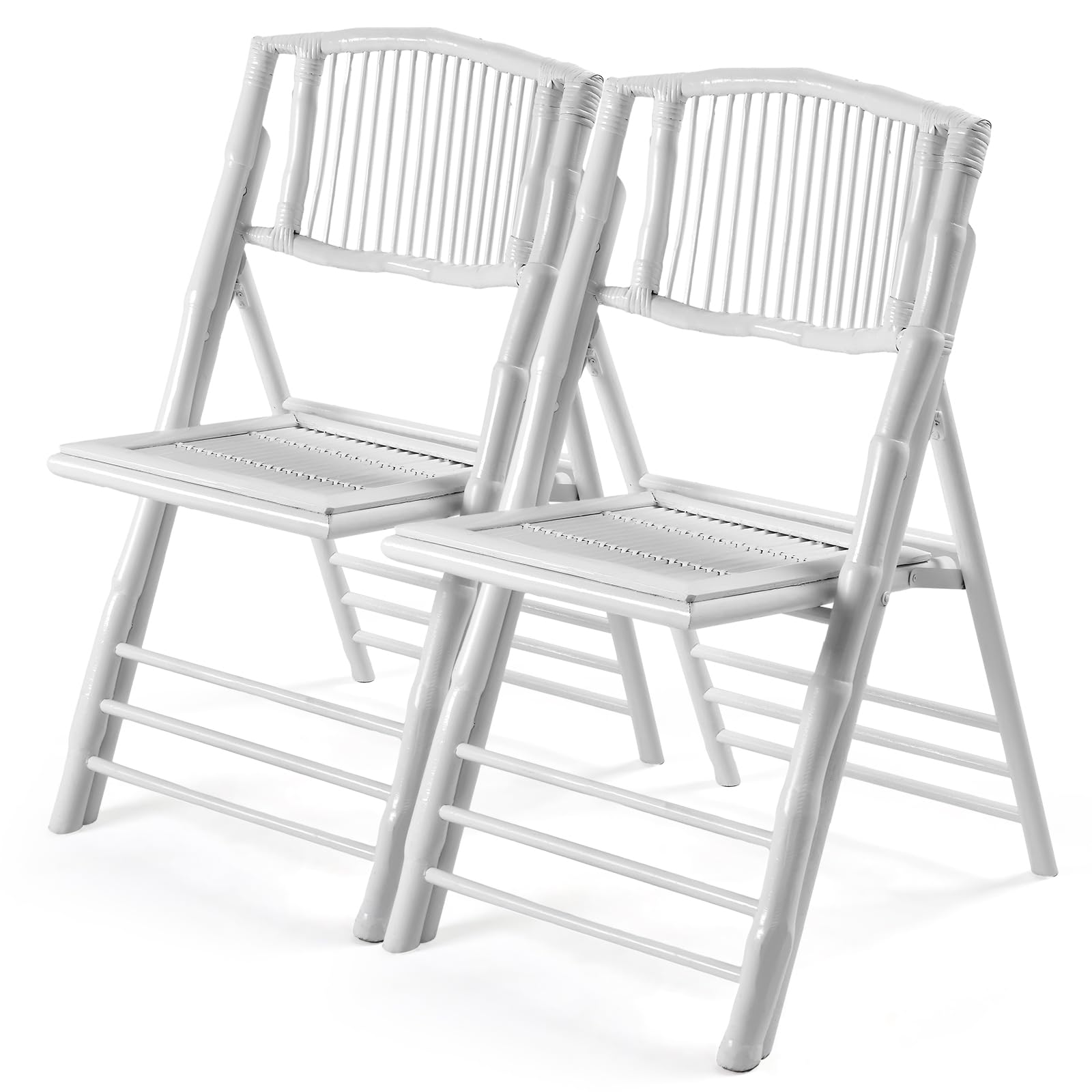 White Bamboo Folding Chair