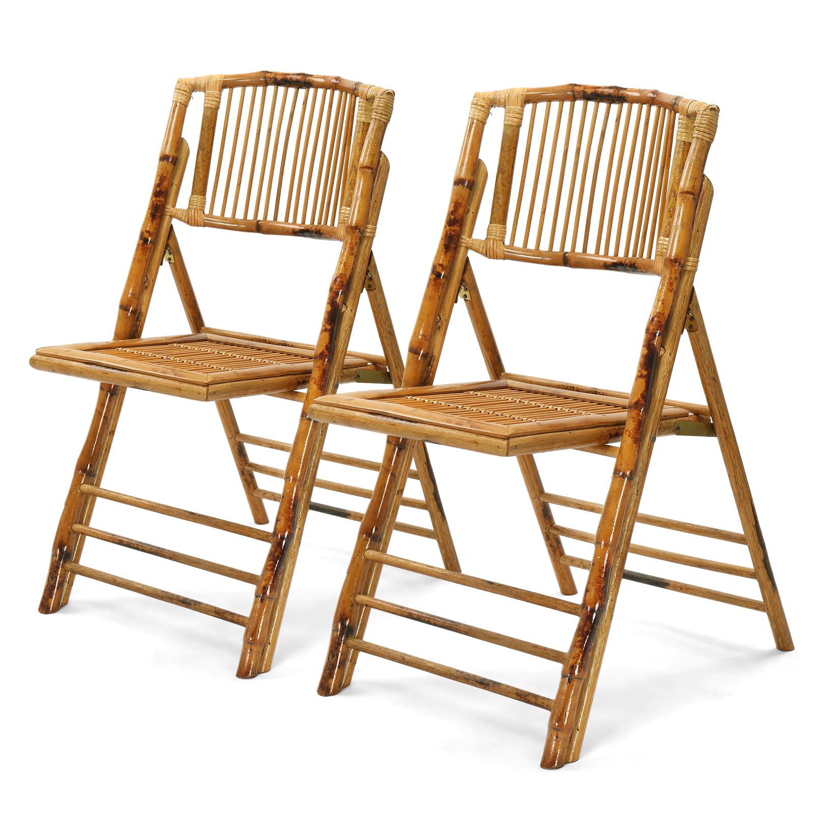 Bamboo Folding Chairs-Brown