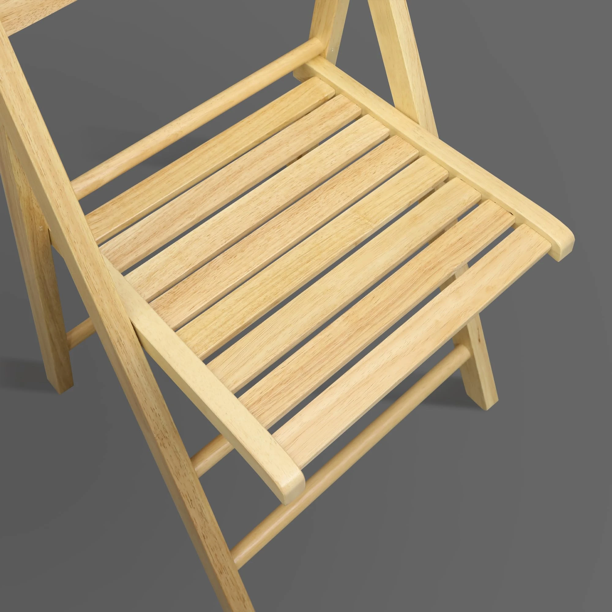 Sedia pieghevole a doghe in legno naturale