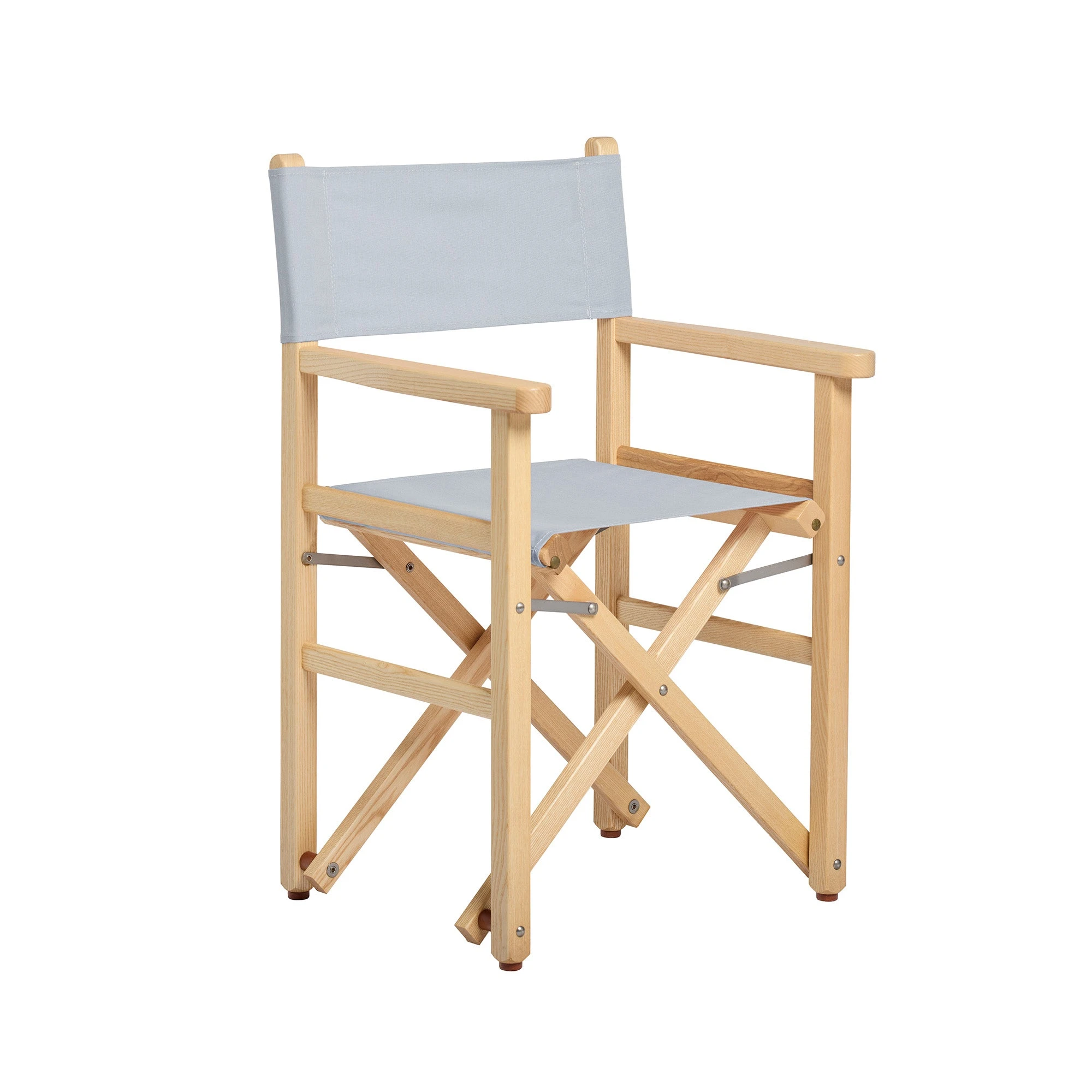 Sedia da regista pieghevole - Legno naturale con tessuto blu polvere