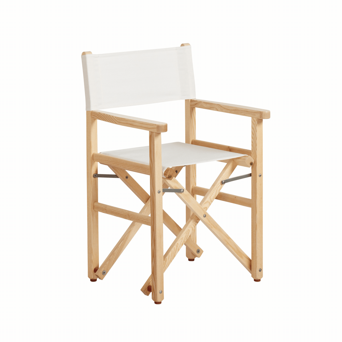Sedia da regista pieghevole - Legno naturale con tessuto di lino bianco
