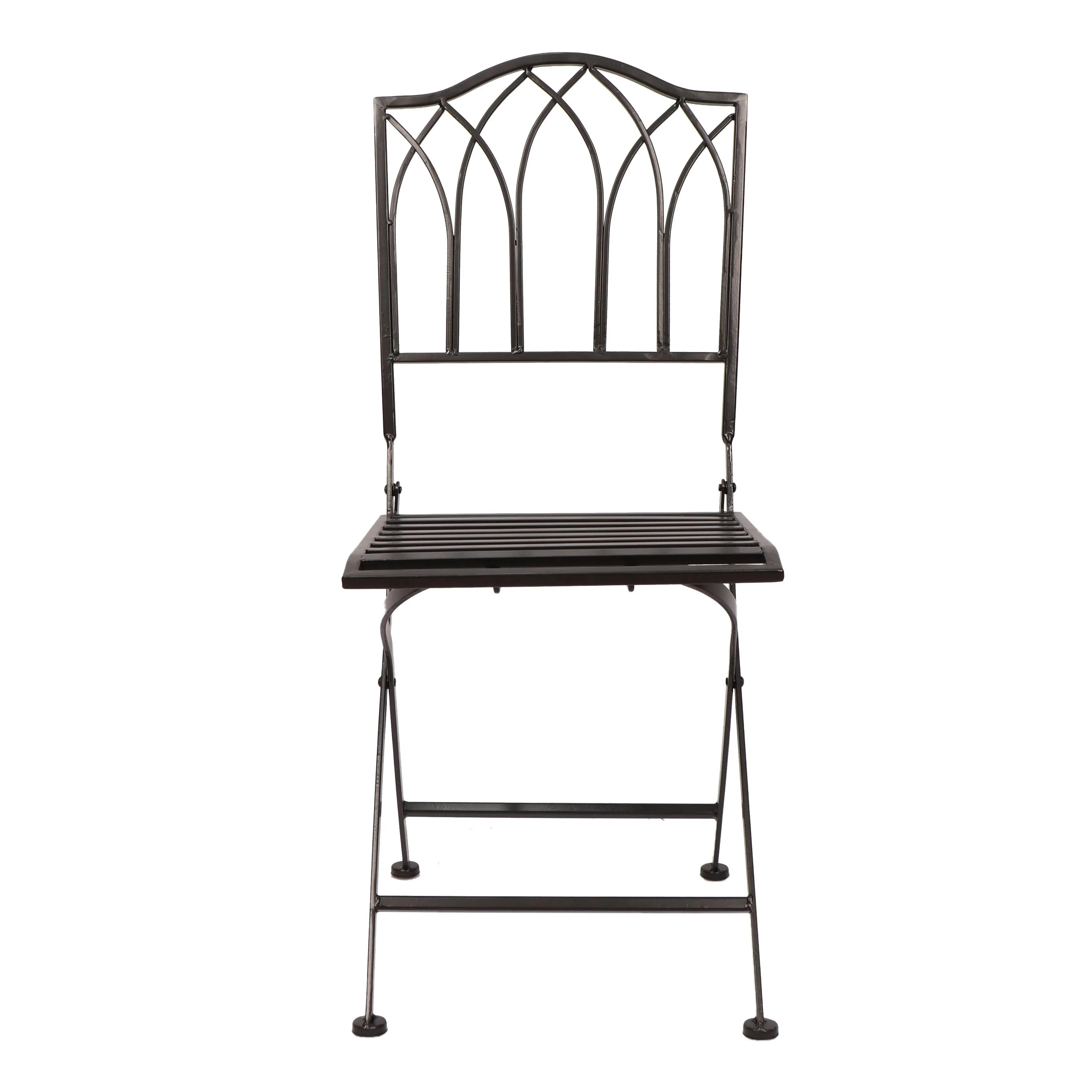 Sedia pieghevole da giardino in metallo bistrot francese nero