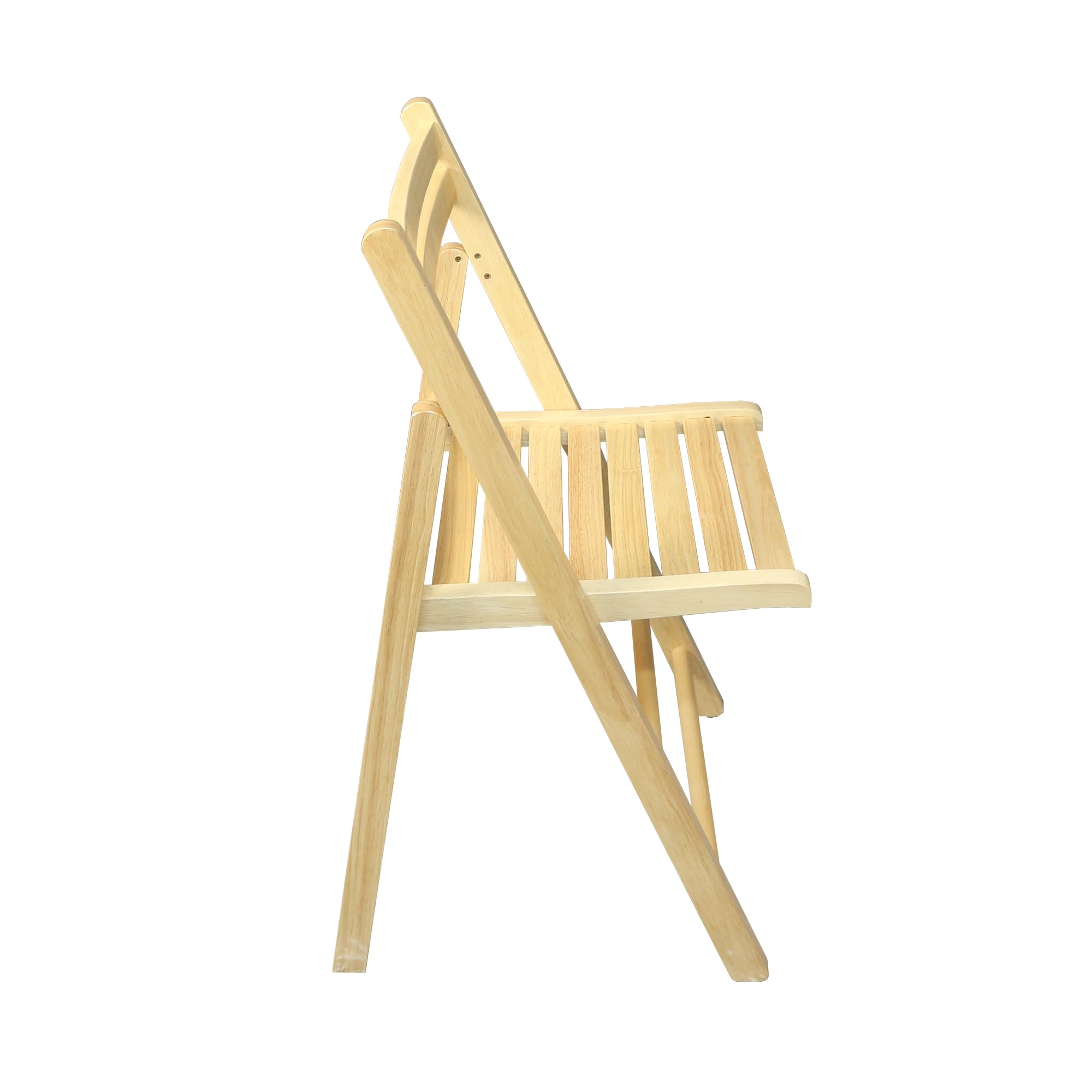 Natural Wood Slatted Folding Chair