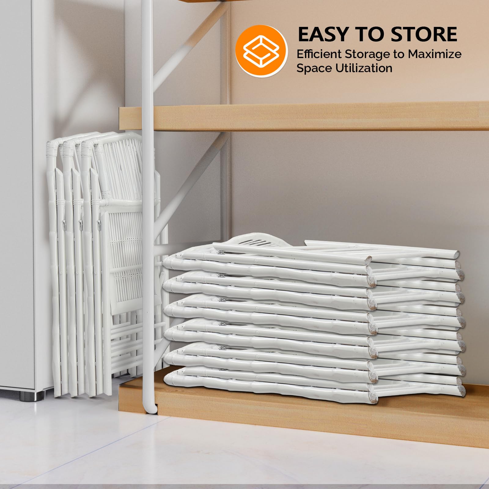 White Bamboo Folding Chair
