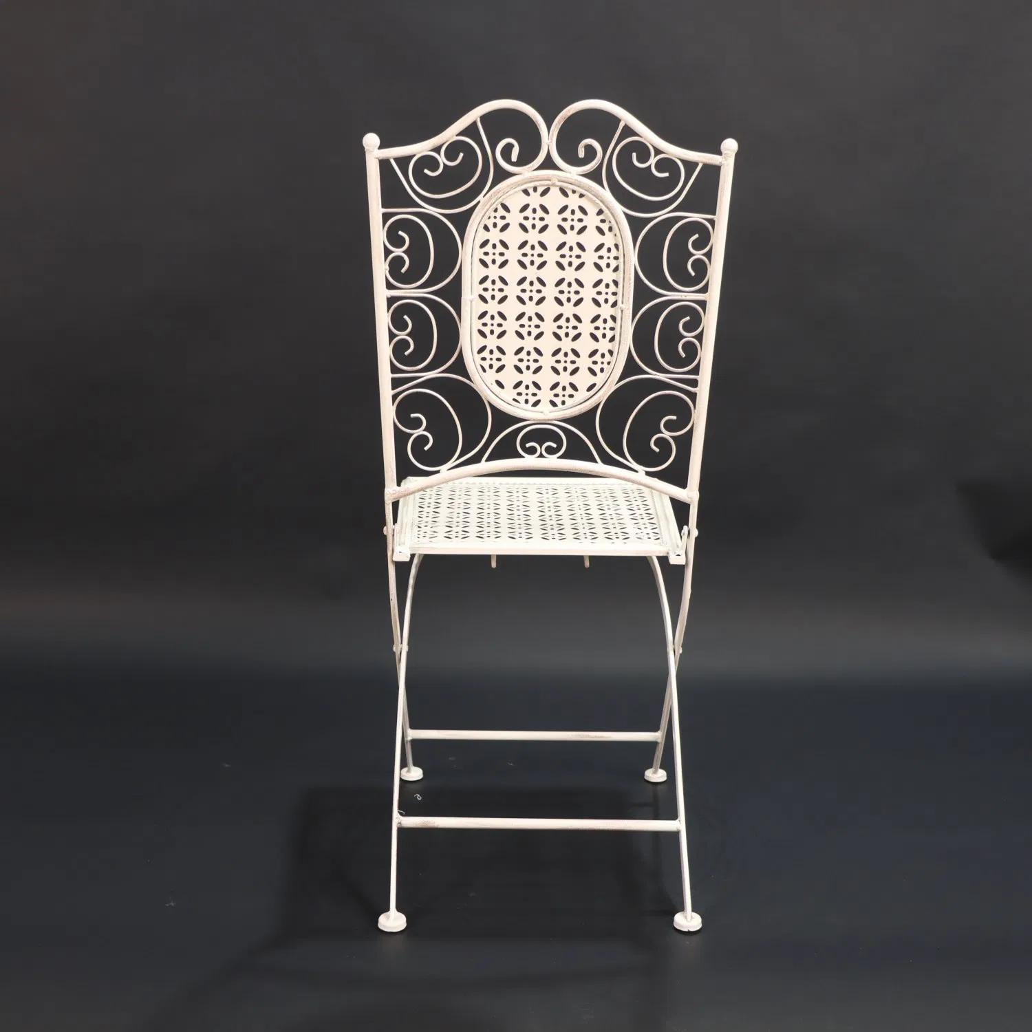 Vintage Metal Folding Chair with Square Seat