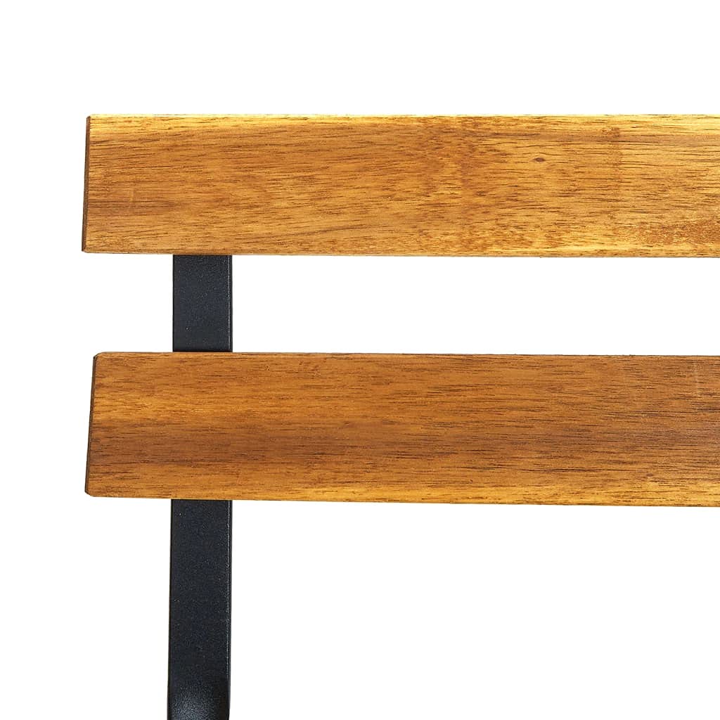 Wood & Black Metal Folding Bistro Chair