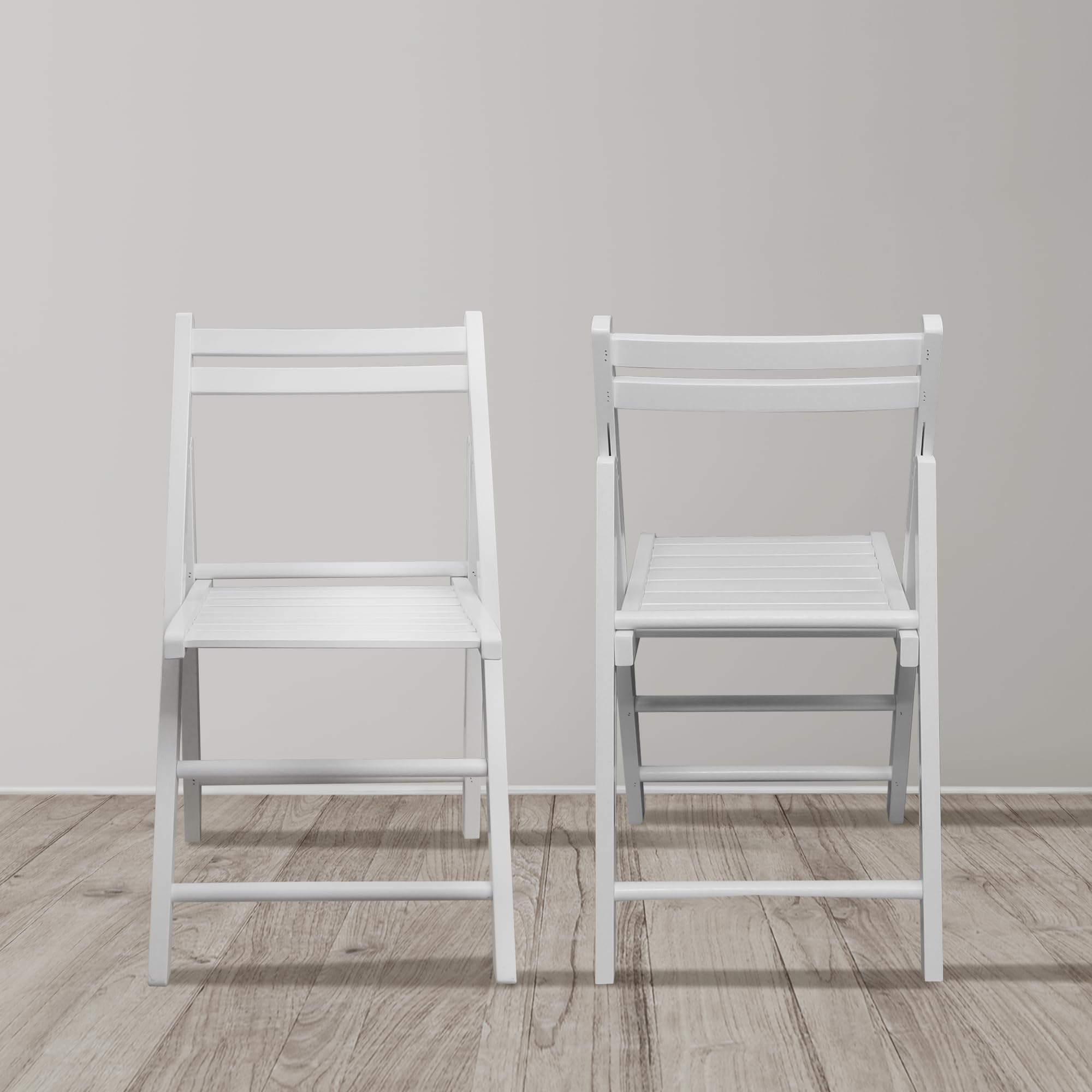 Wooden Folding Chairs-White