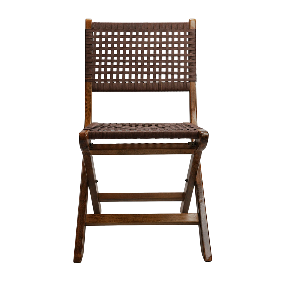 Dark Brown Webbing Folding Chair