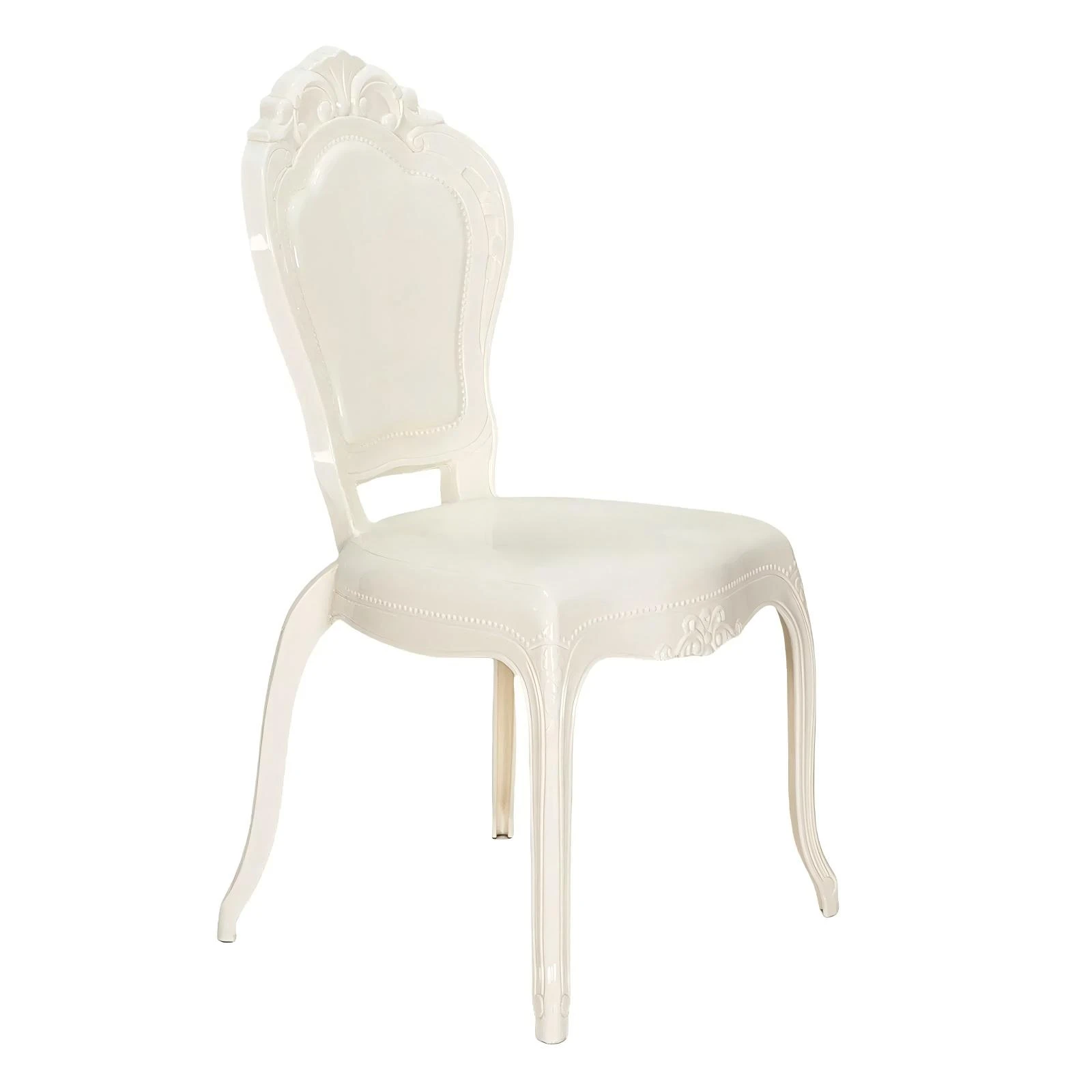 Sedia impilabile in plastica bianca Royal Princess Bella