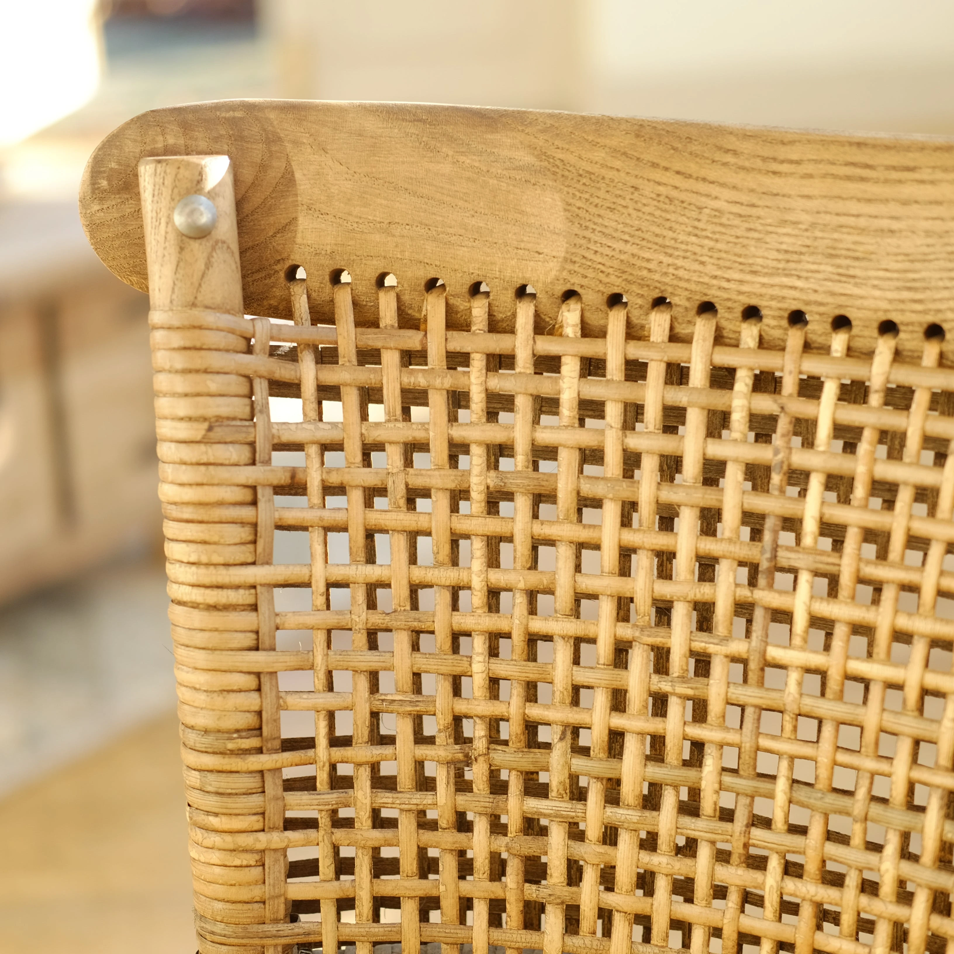 Sedia in rattan intrecciato-Naturale