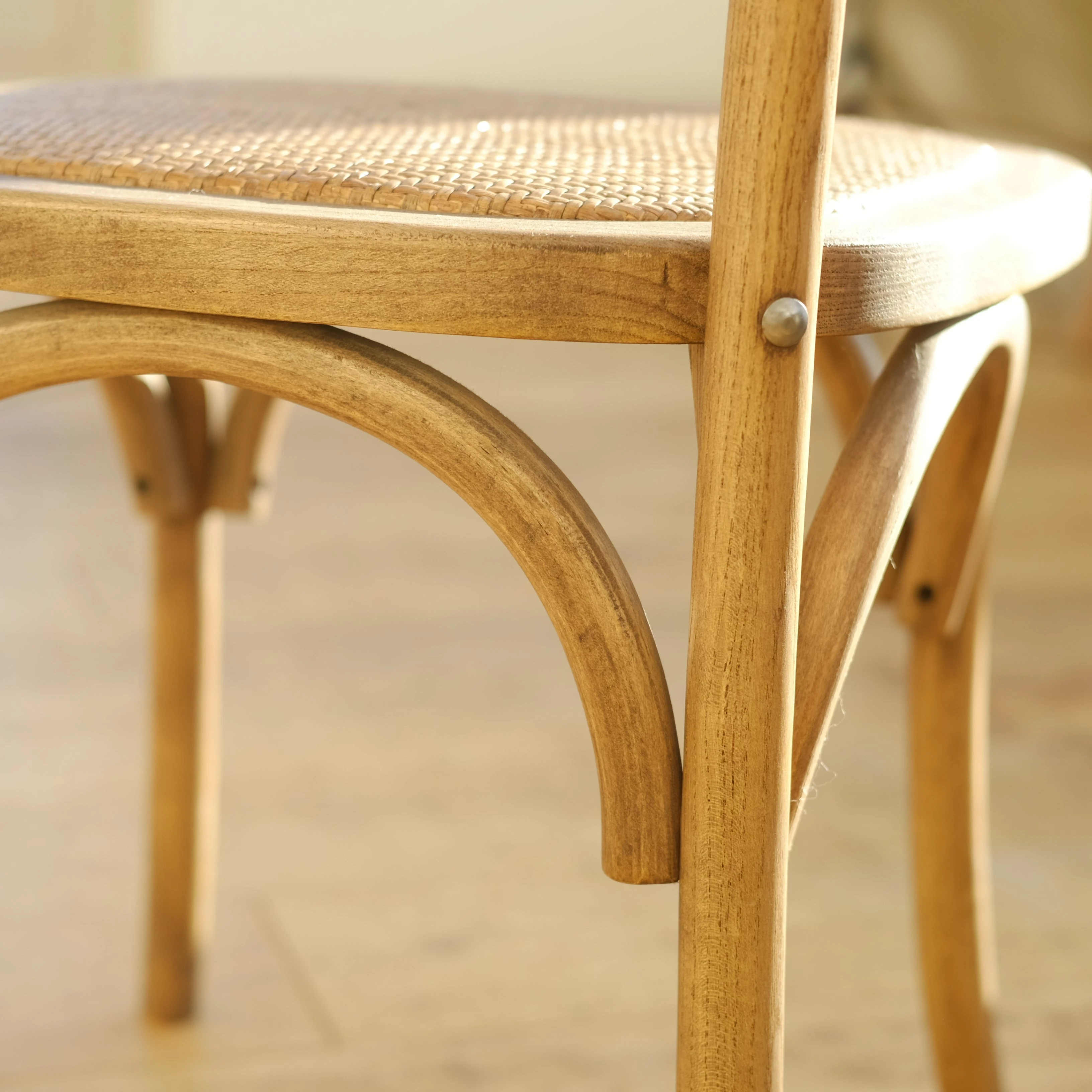 Sedia in rattan intrecciato-Naturale