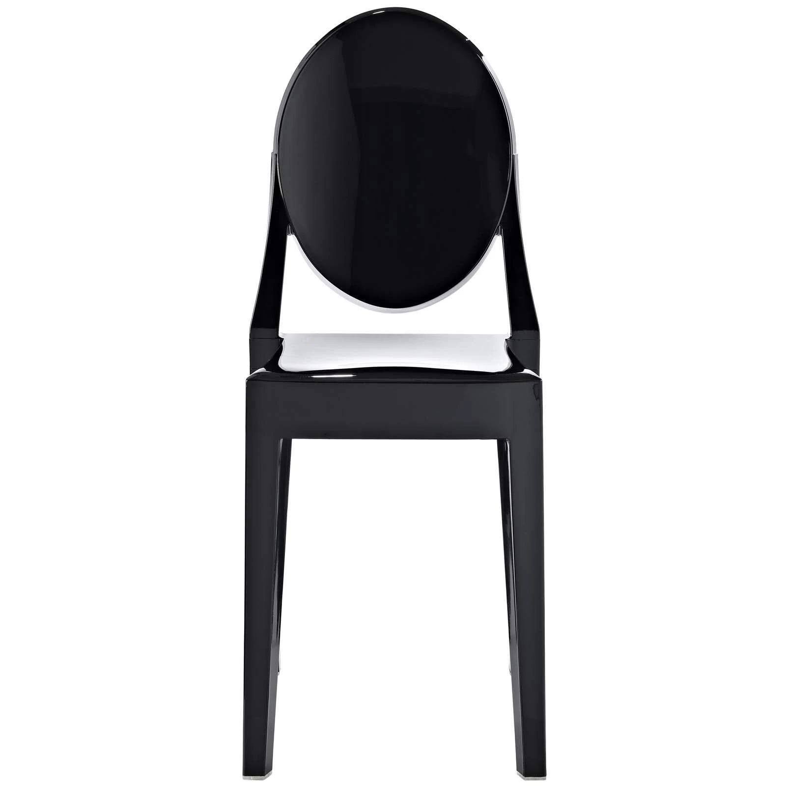 Sedia Ghost in resina nera senza braccioli