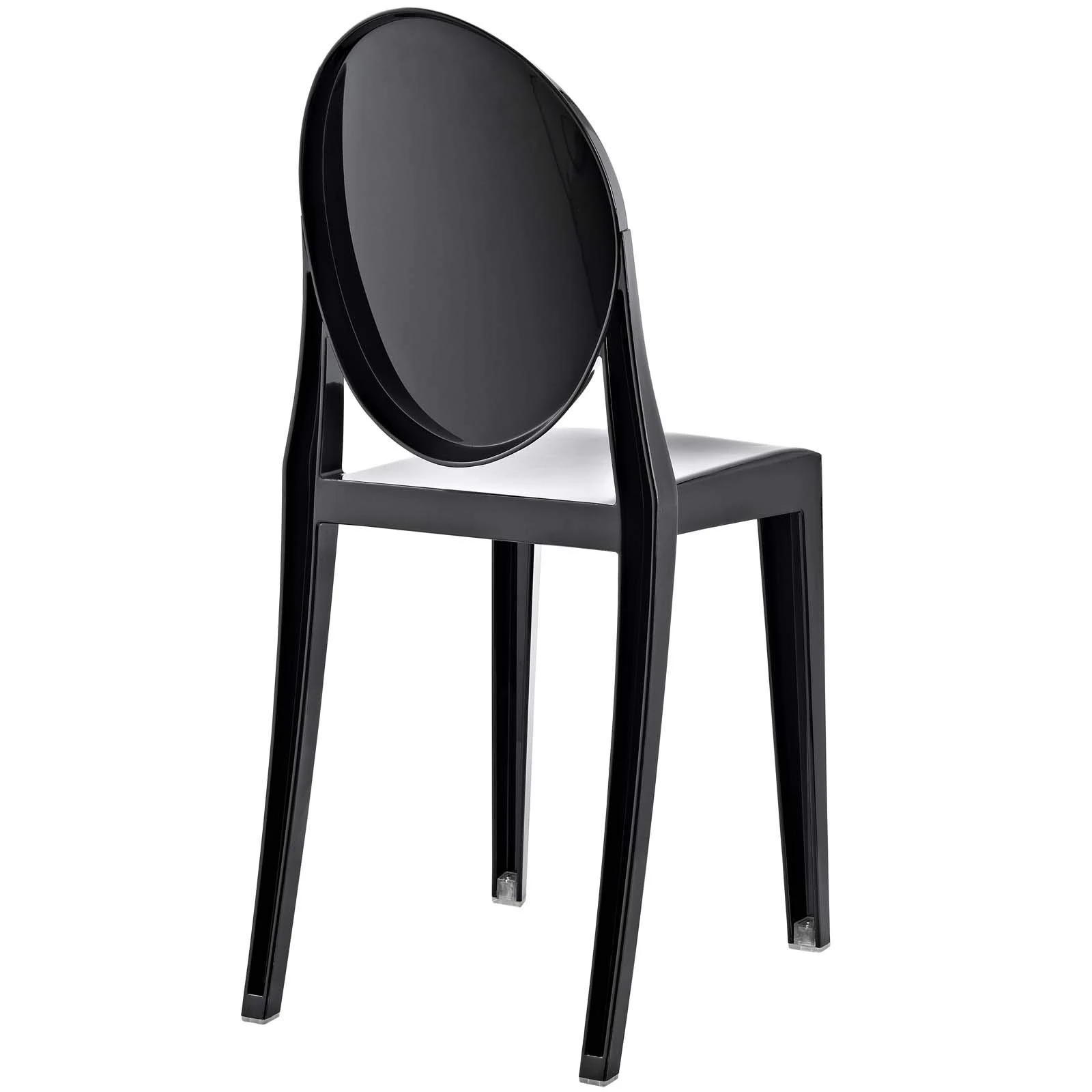 Sedia Ghost in resina nera senza braccioli