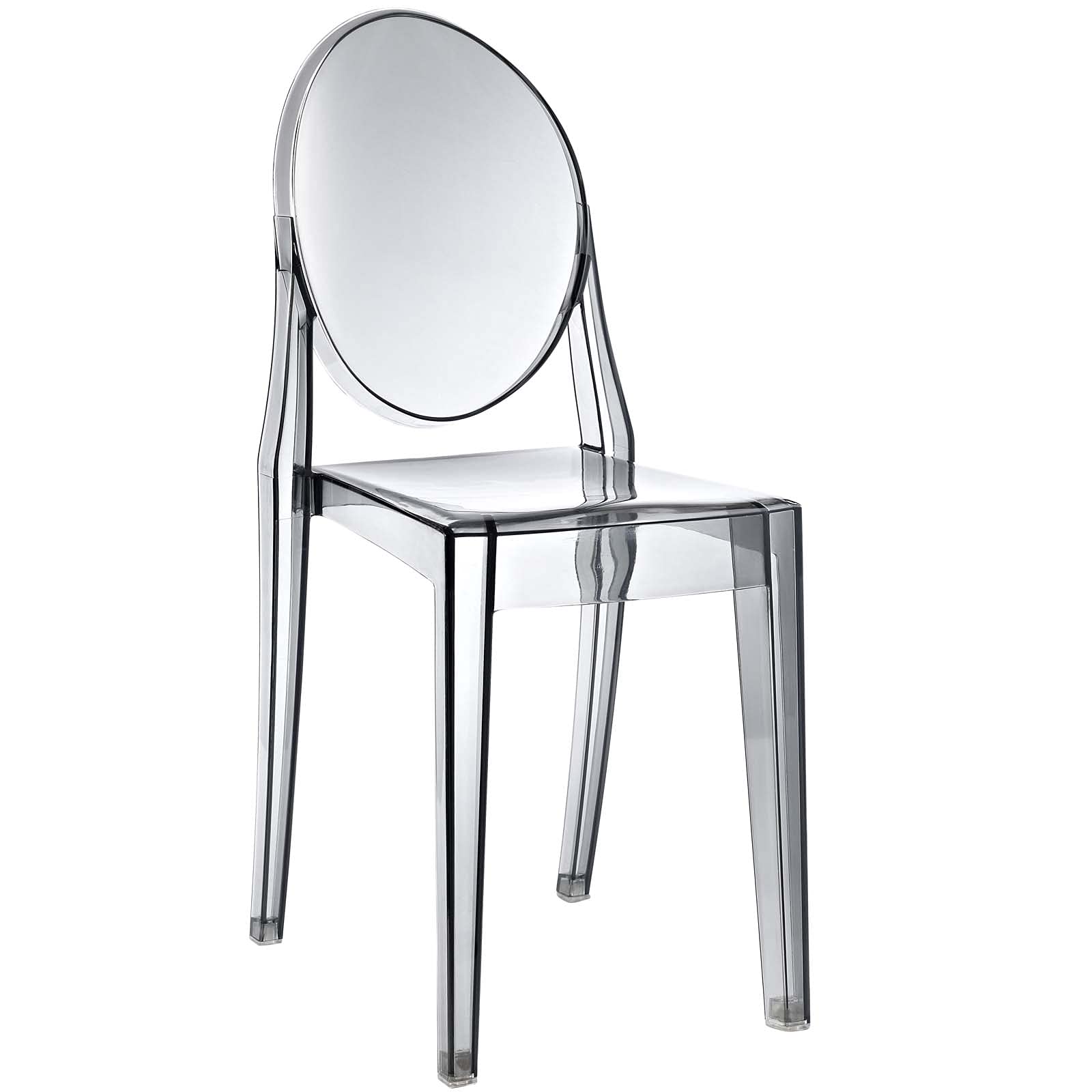 Resin Ghost Chair-Smoked without Arms