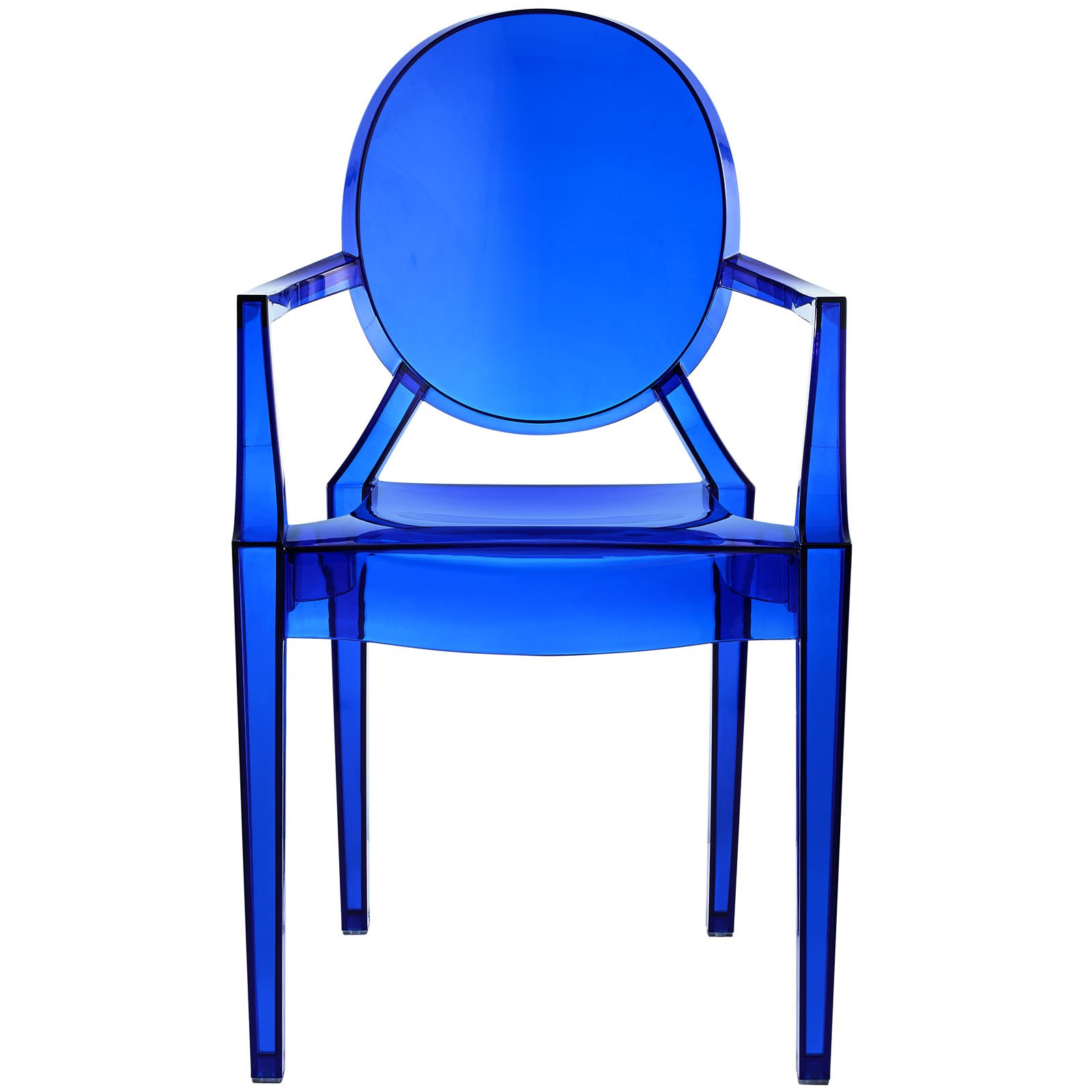 Resin Ghost Chair-Bule with Arms