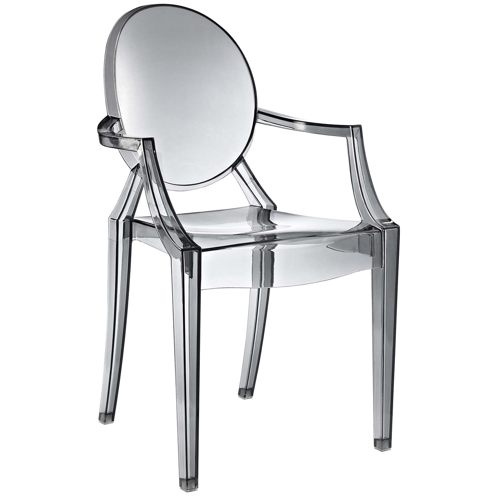 Resin Ghost Chair-Smokey with Arms