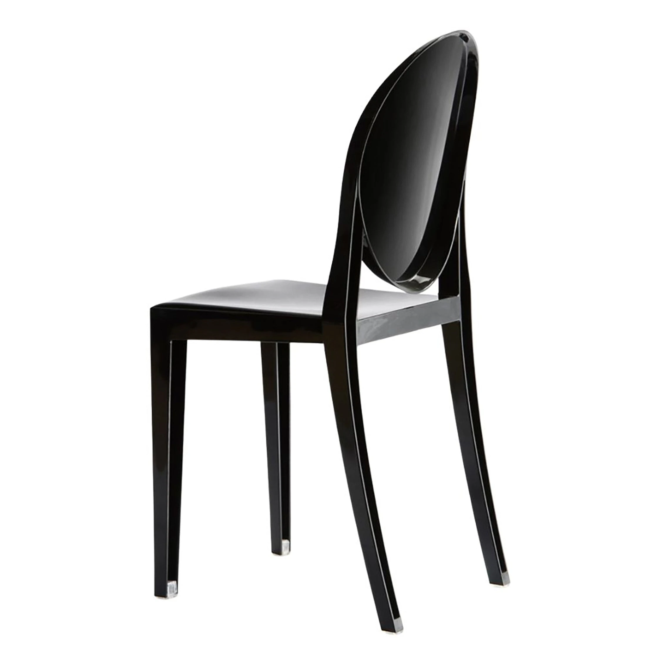 Sedia Ghost in resina nera senza braccioli