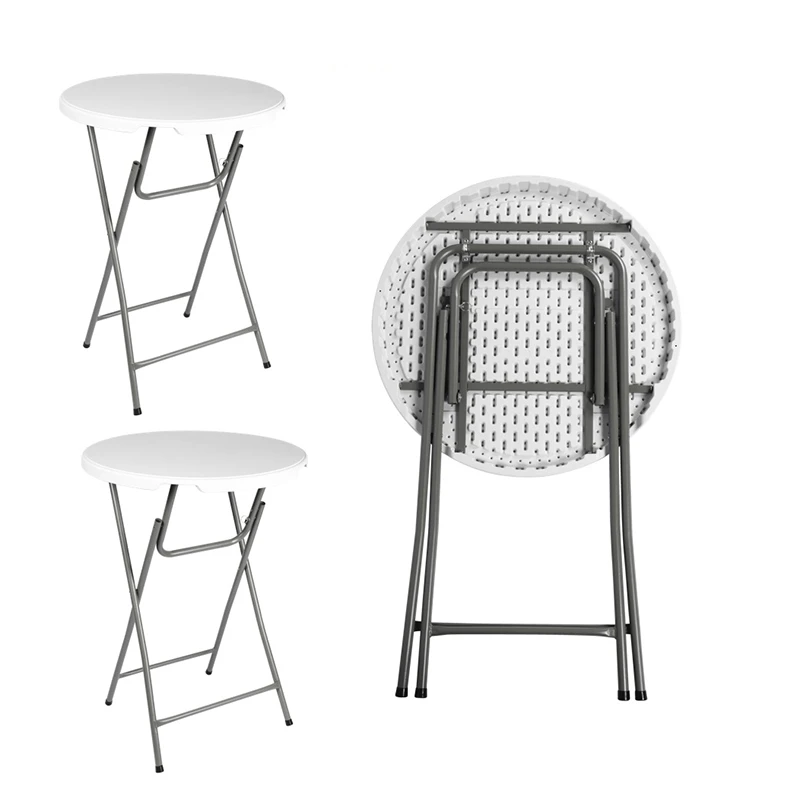 Tavolo pieghevole rotondo in plastica