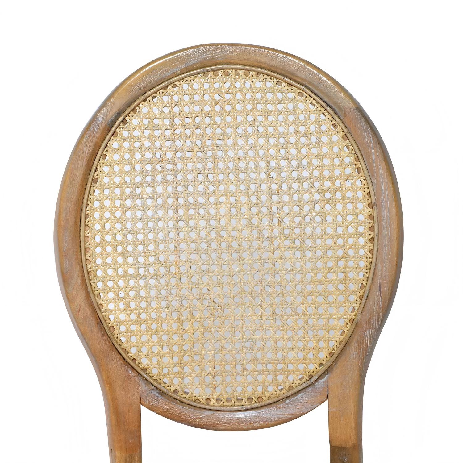 Antique Louis Rattan back Chair-Rattan Seat