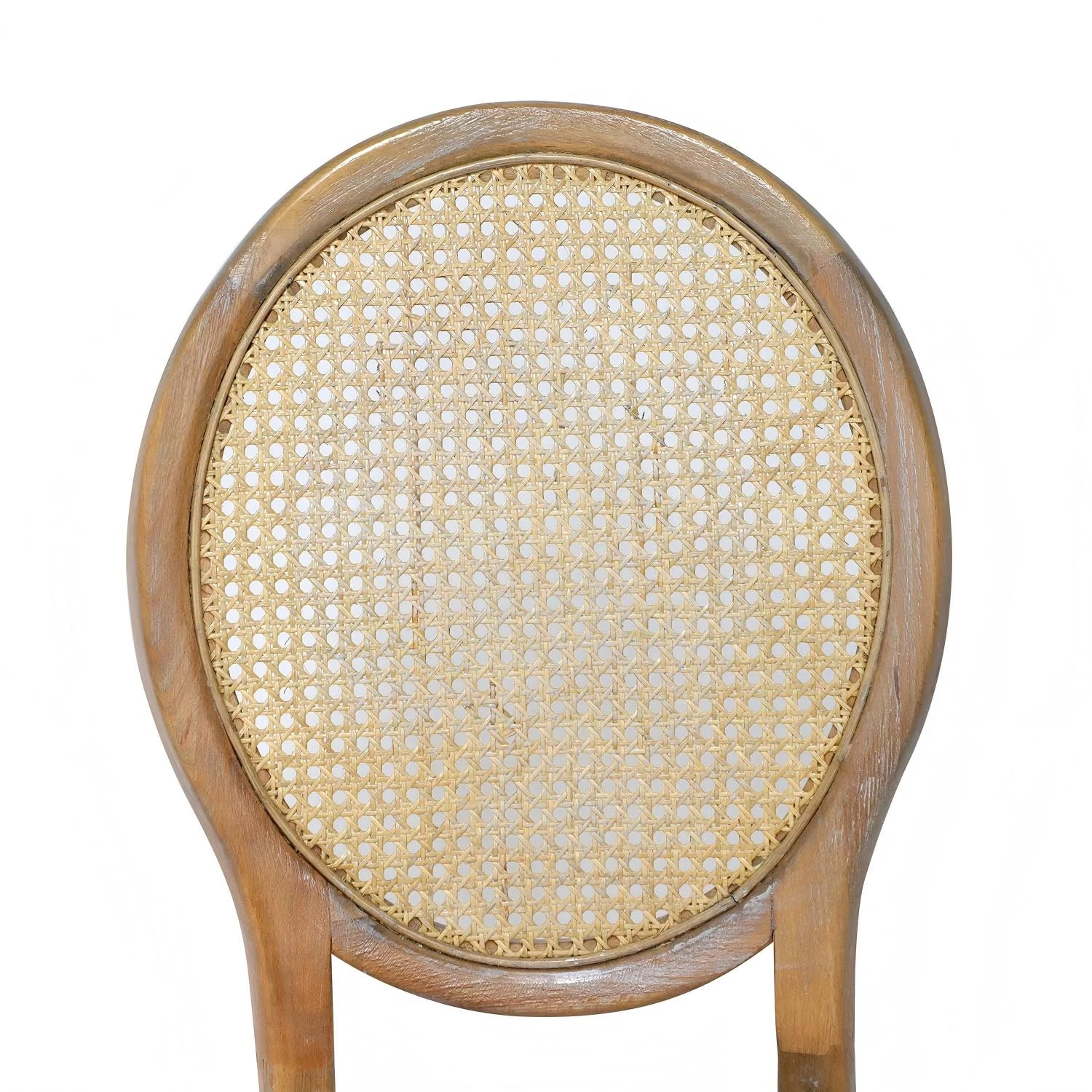 Antica sedia Louis con schienale in rattan e seduta in rattan