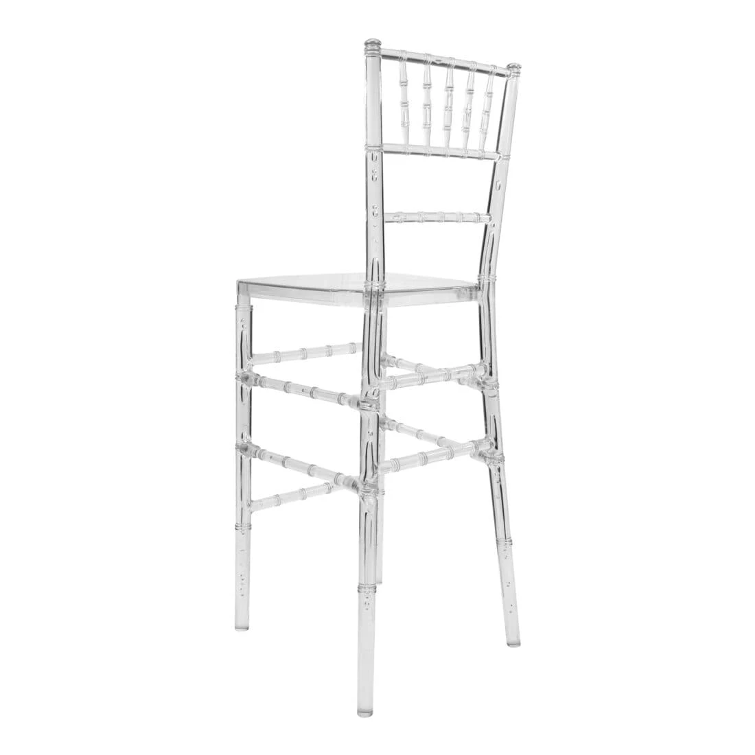 Sgabello da bar Chiavari in resina trasparente