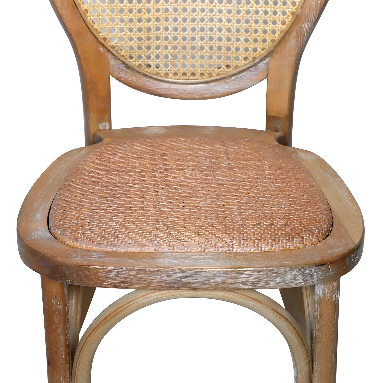 Antique Louis Rattan back Chair-Rattan Seat