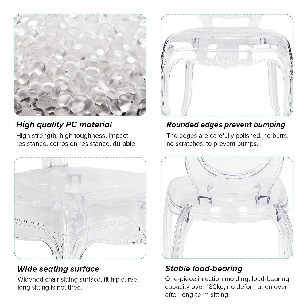 Stackable Plastic Crystal Royal Princess Bella Chair