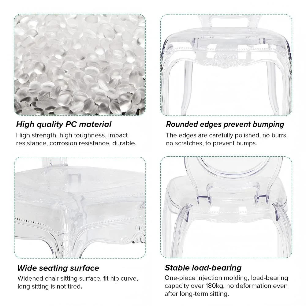 Sedia impilabile Royal Princess Bella in cristallo di plastica