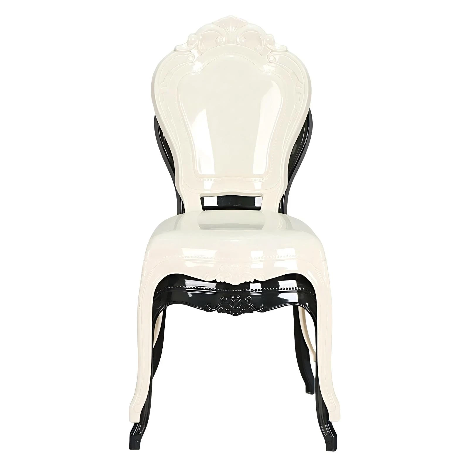 Sedia impilabile in plastica nera Royal Princess Bella