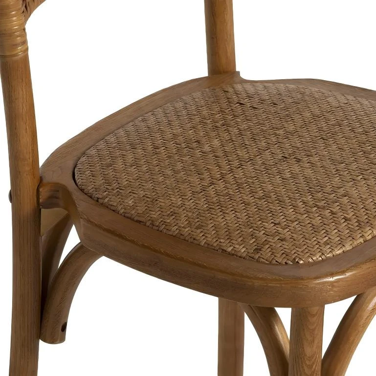 Sedia in olmo e rattan - Marrone lucido