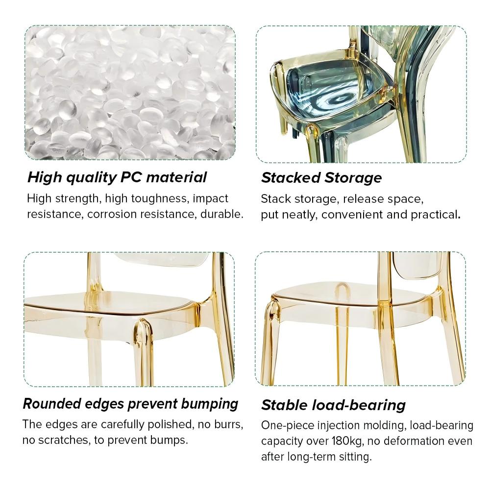 Amber Modern Armless Resin Ghost Chair