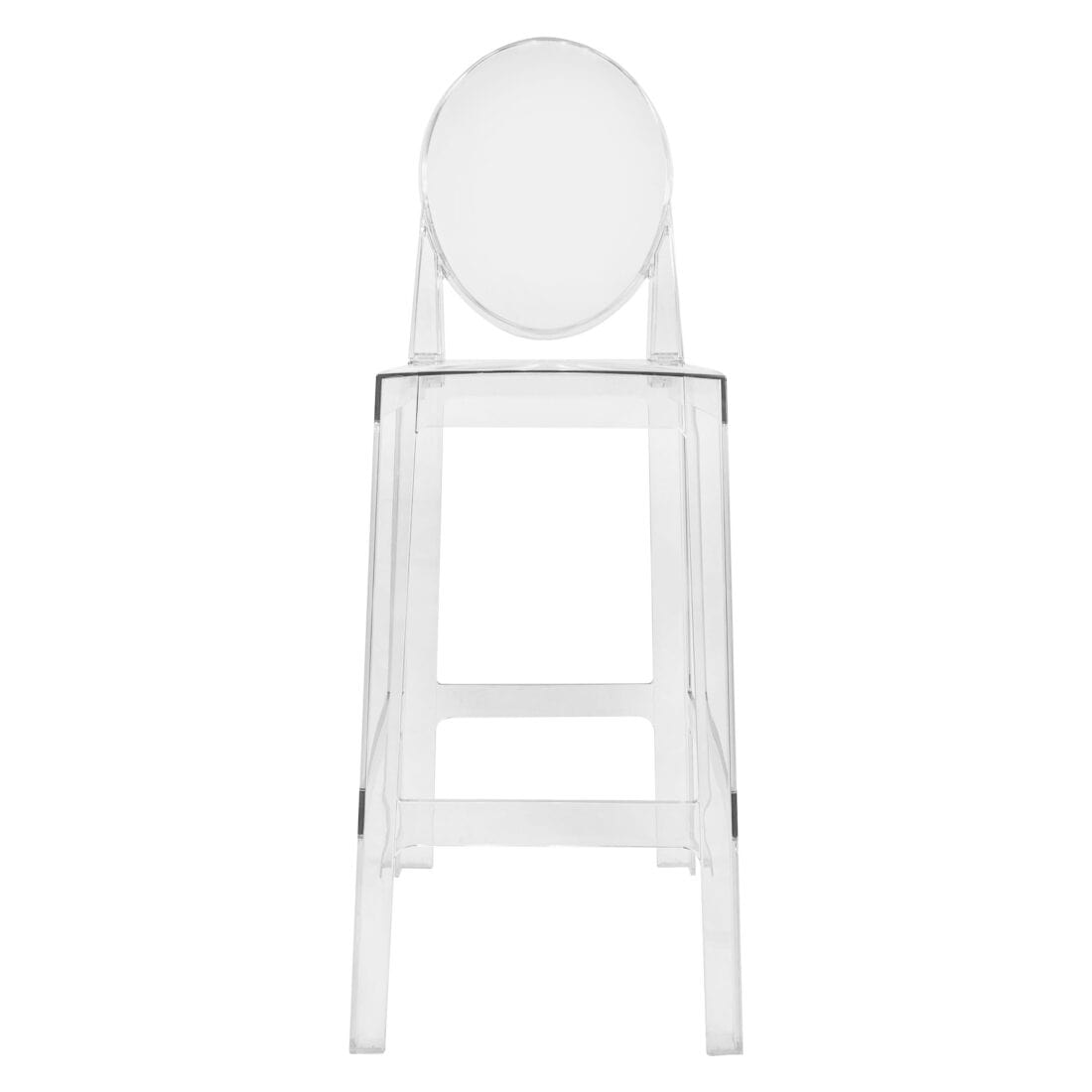 Clear Resin Oval Back Ghost Bar Stool