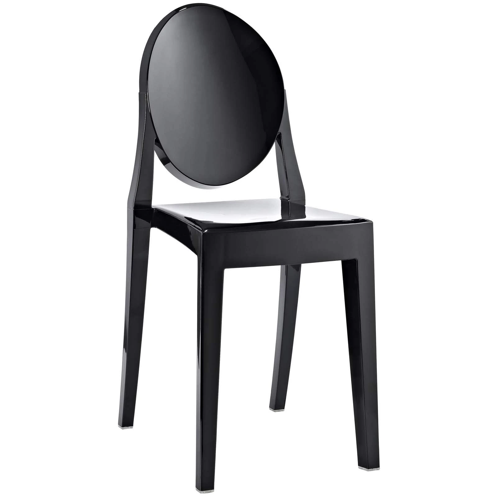 Sedia Ghost in resina nera senza braccioli