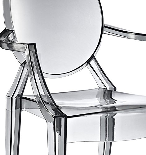 Resin Ghost Chair-Smokey with Arms