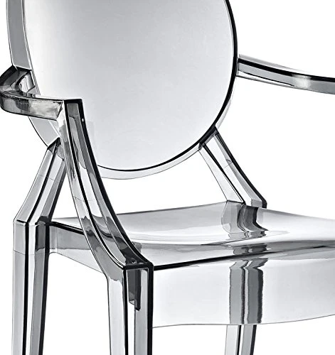 Sedia Ghost-Smokey in resina con braccioli