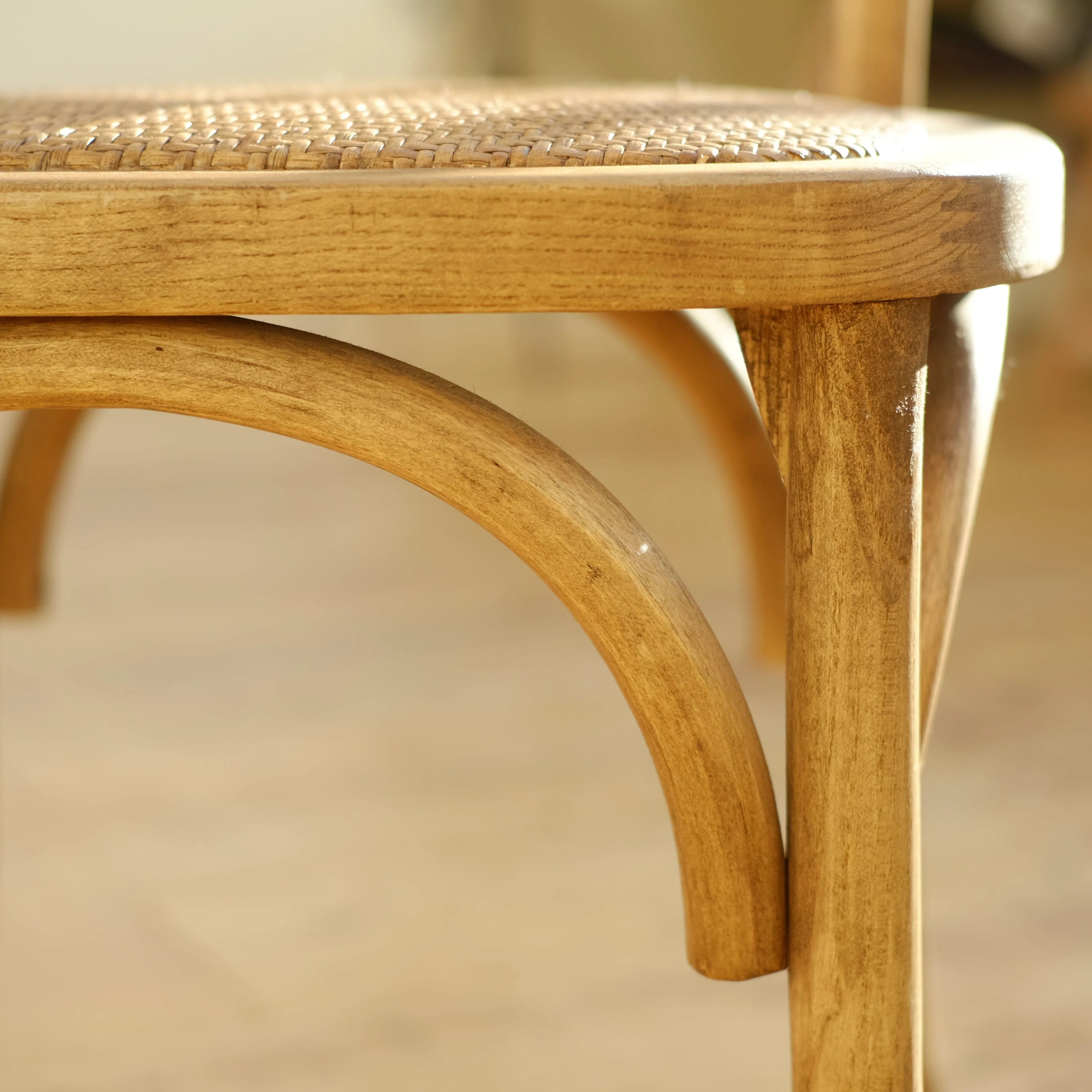 Sedia in rattan intrecciato-Naturale