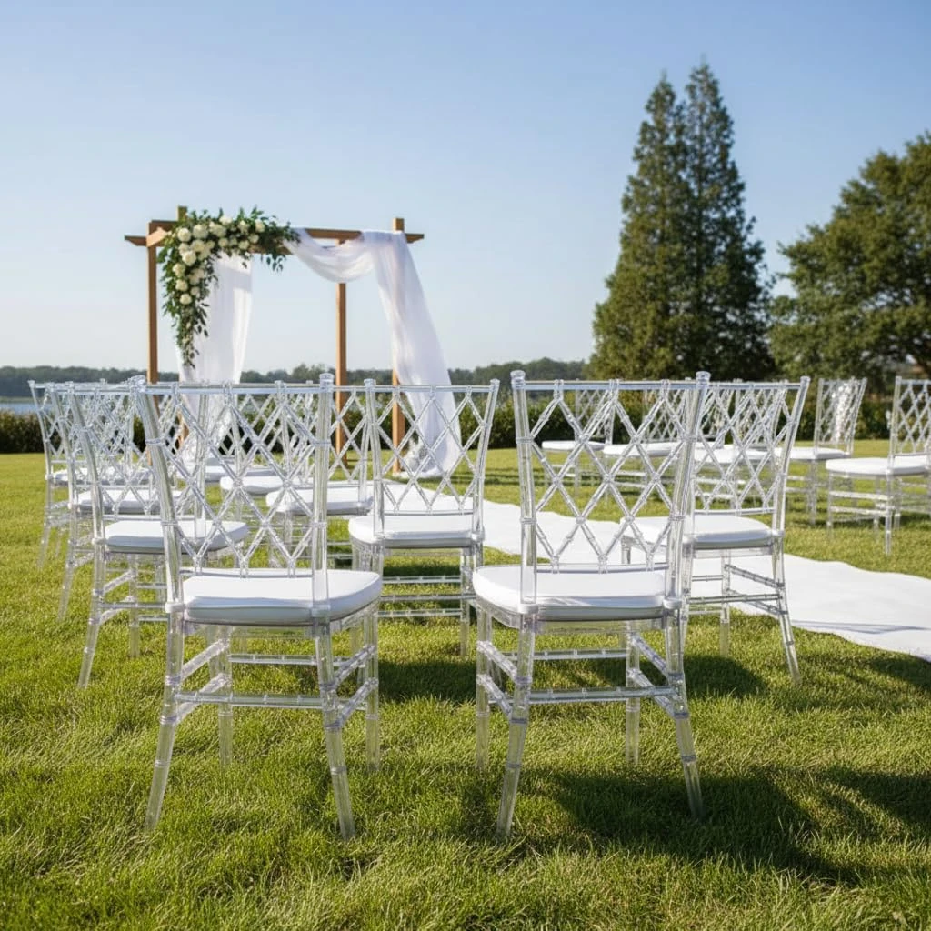Sedia Chiavari con schienale in acrilico
