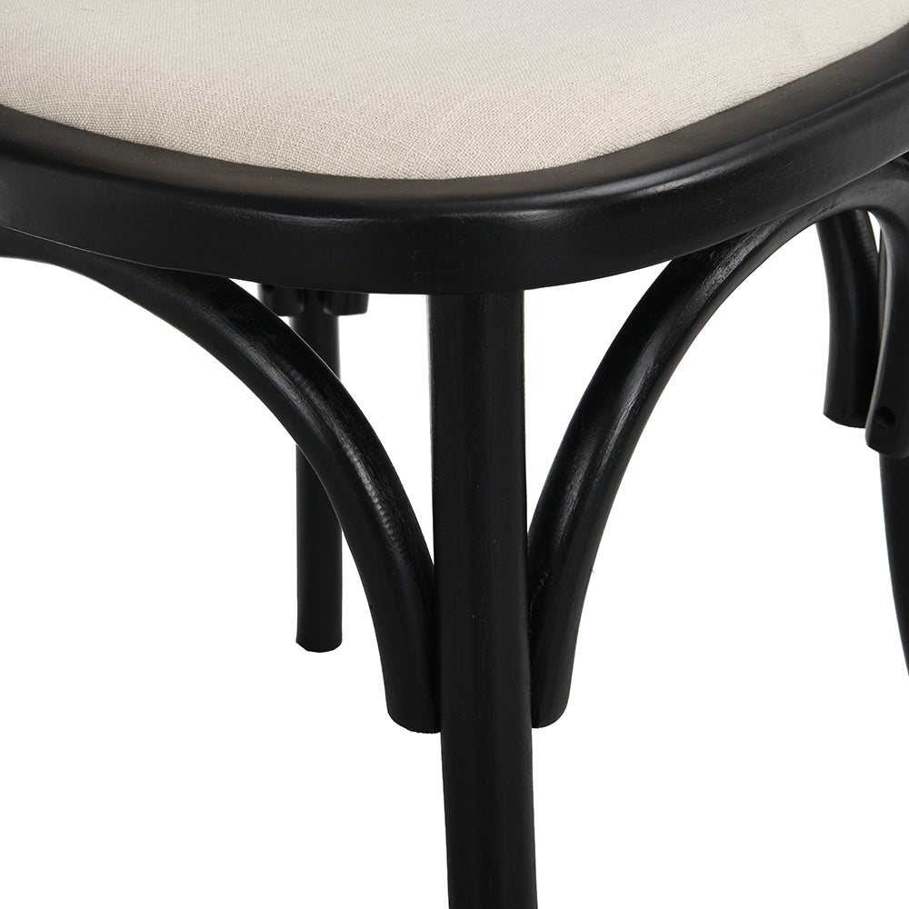 Wood Chair With Rattan back-Black