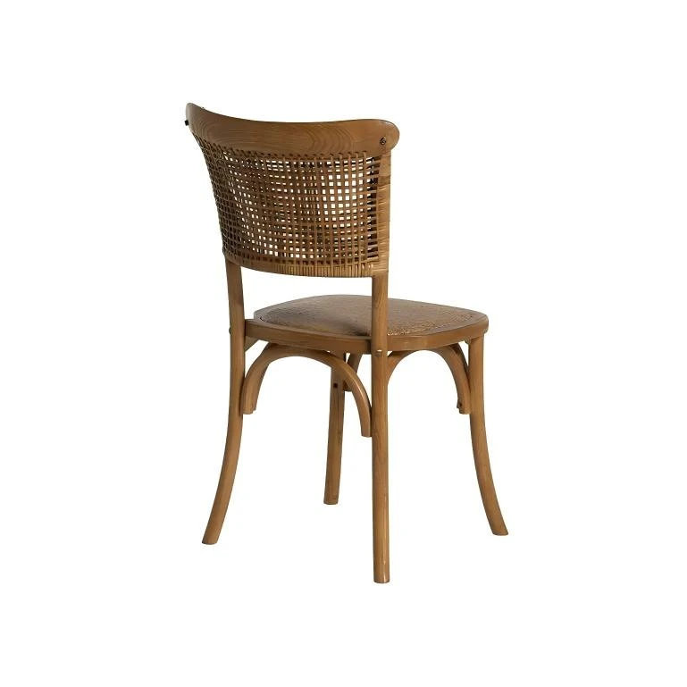 Sedia in olmo e rattan - Marrone lucido