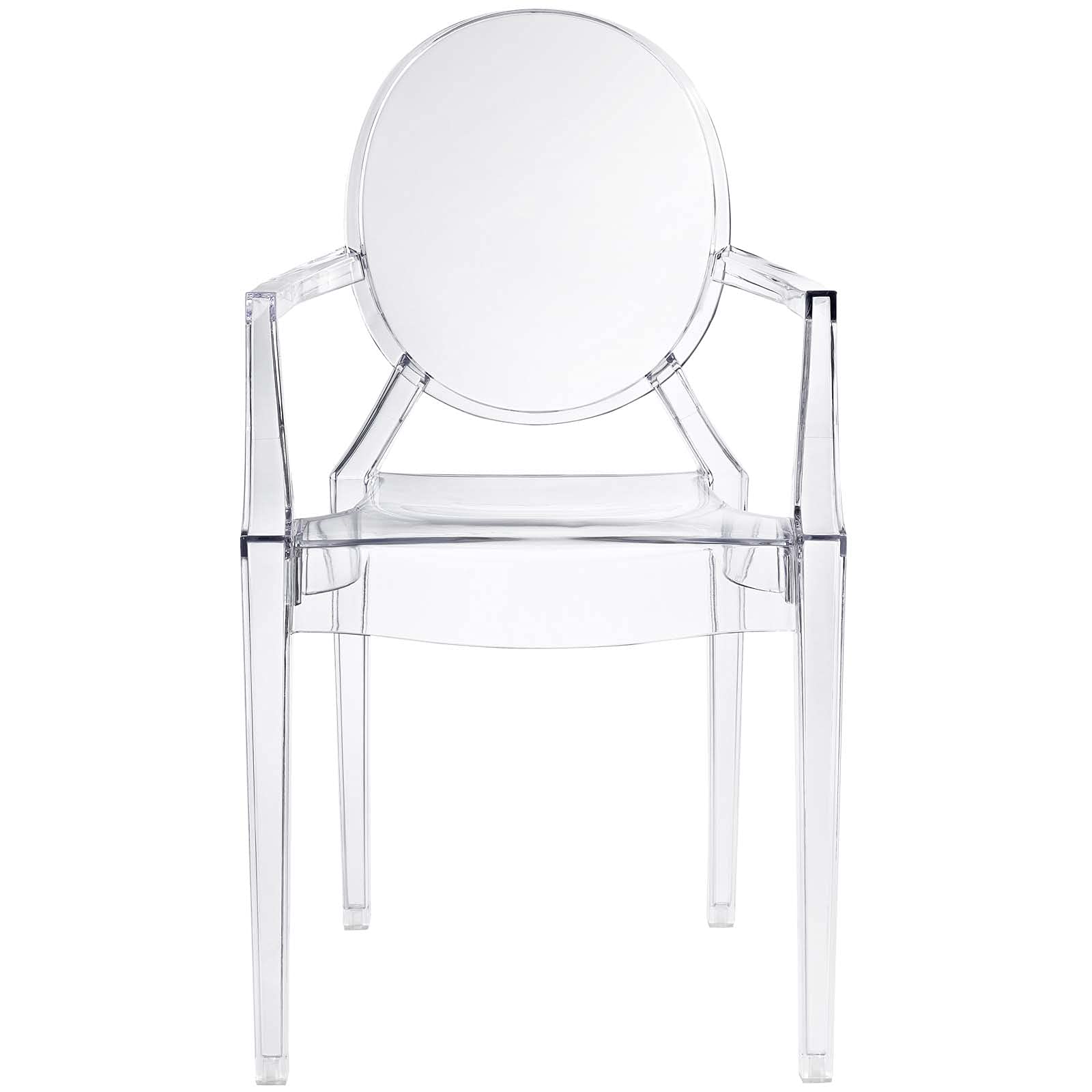 Resin Ghost Chair-Clear with Arms