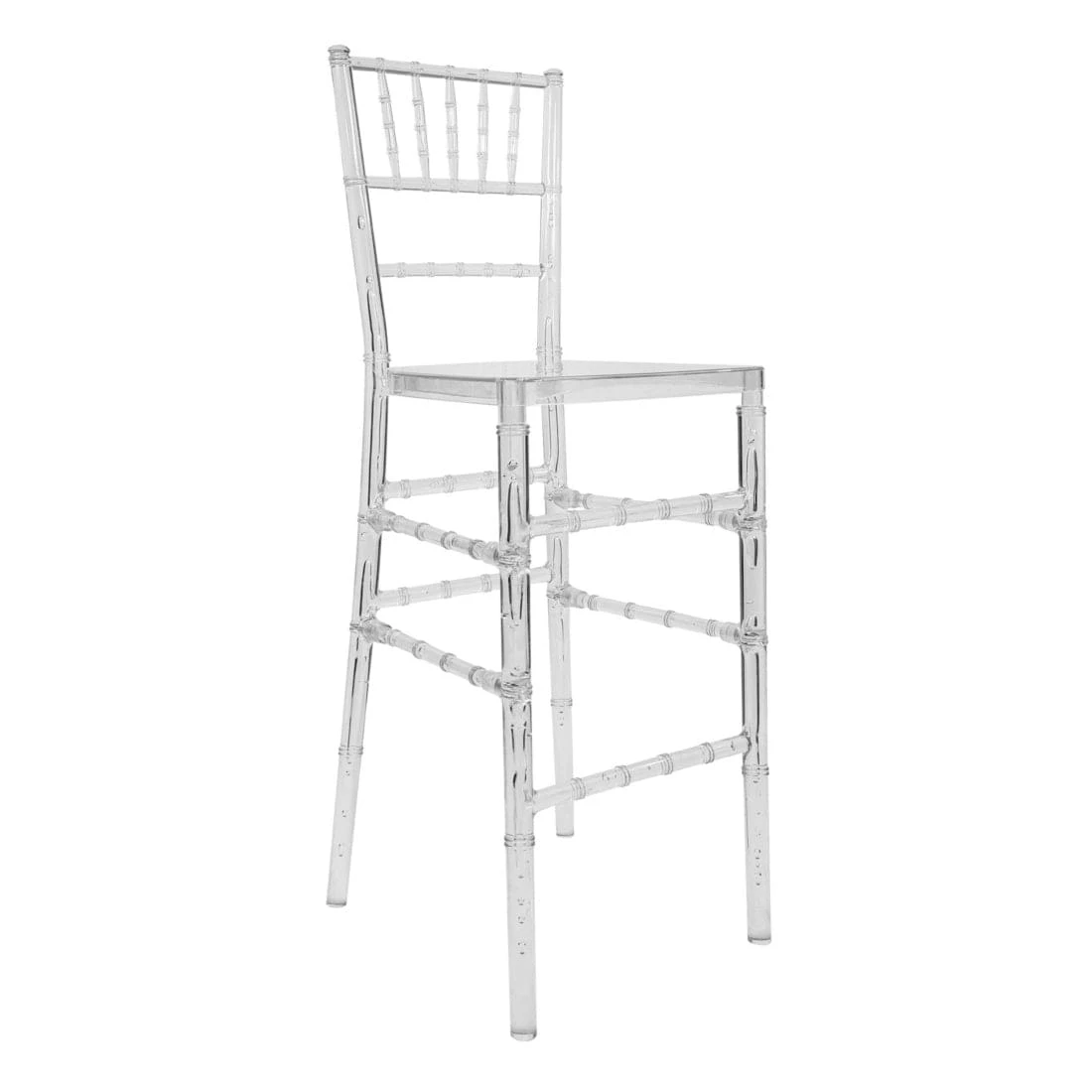 Sgabello da bar Chiavari in resina trasparente